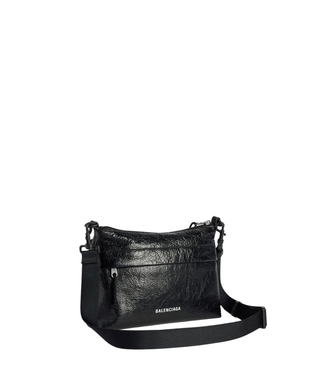 BALENCIAGA Черная кожаная сумка на плечо, фото 3