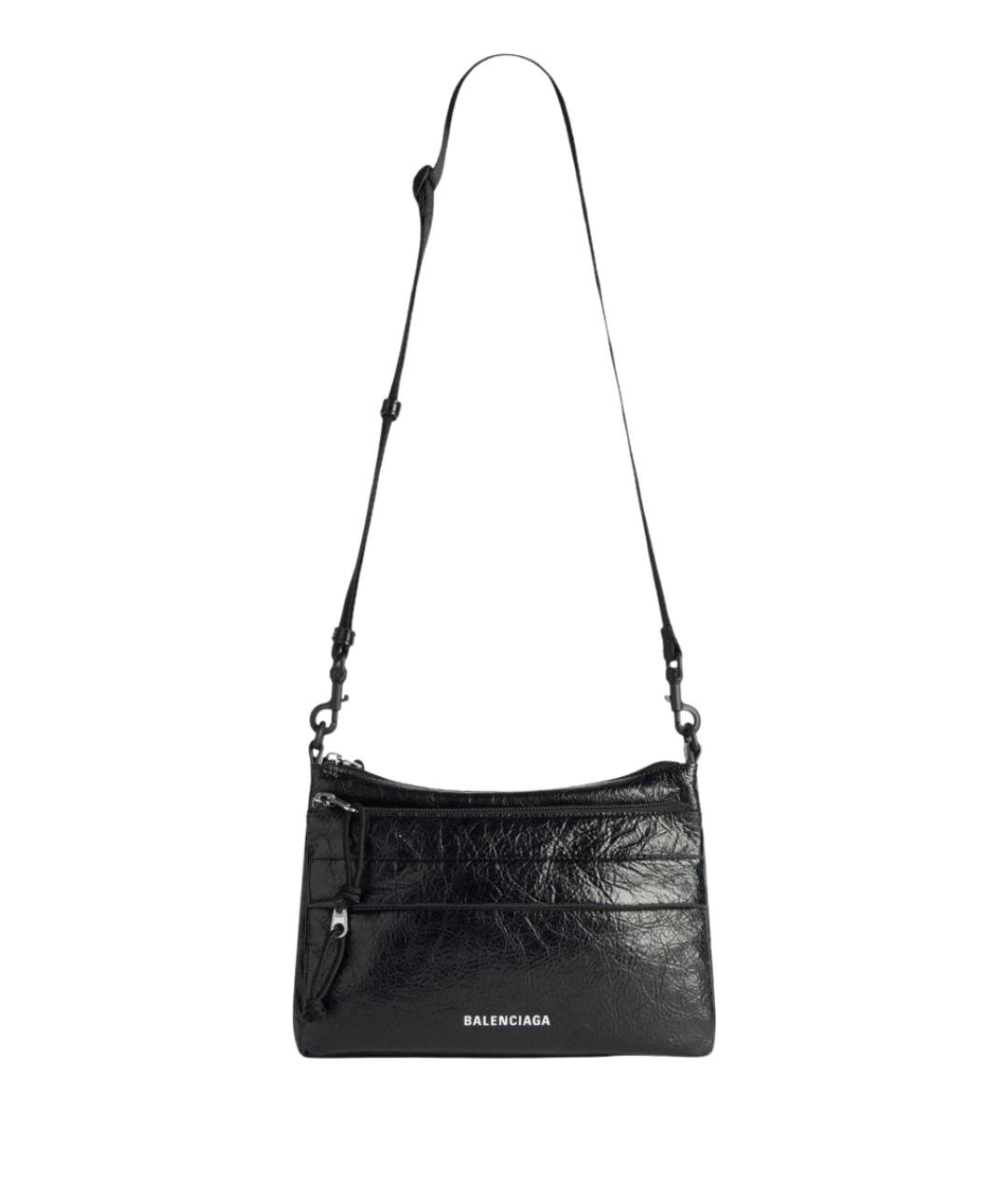 BALENCIAGA Черная кожаная сумка на плечо, фото 1