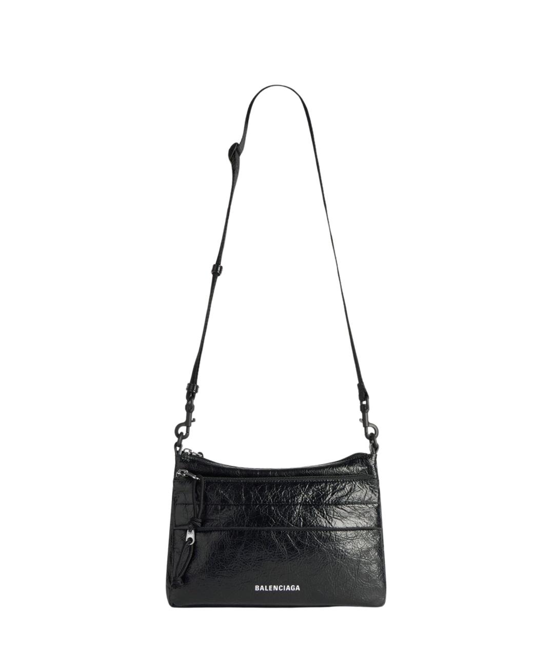 BALENCIAGA Черная кожаная сумка на плечо, фото 7
