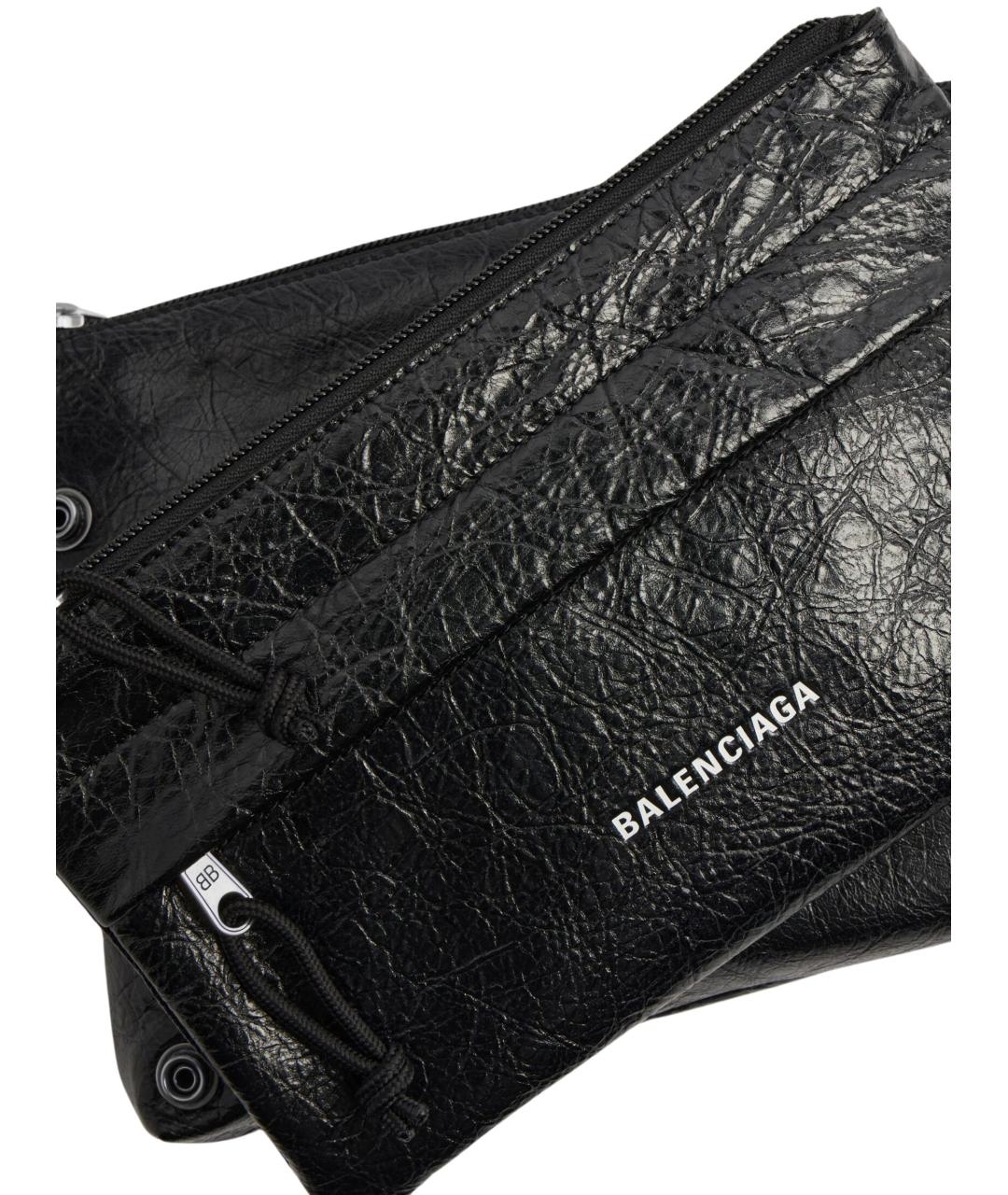 BALENCIAGA Черная кожаная сумка на плечо, фото 5
