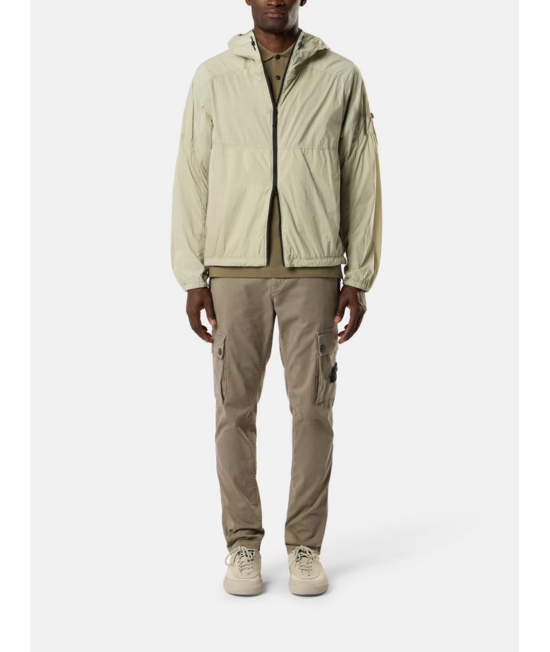 STONE ISLAND Хаки хлопковые повседневные брюки, фото 3