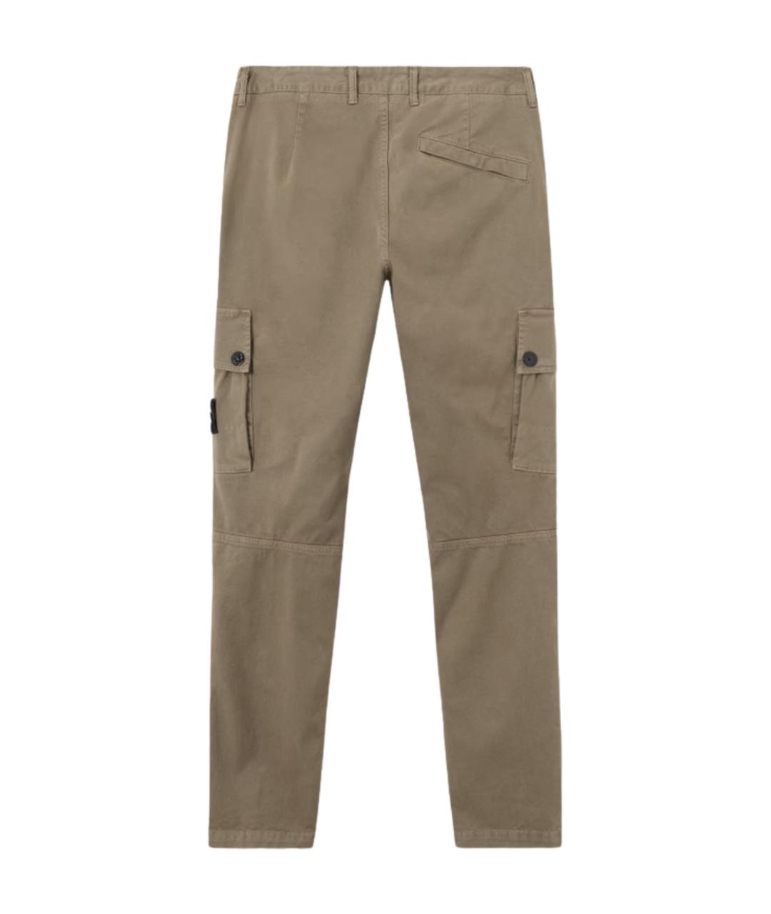 STONE ISLAND Хаки хлопковые повседневные брюки, фото 2