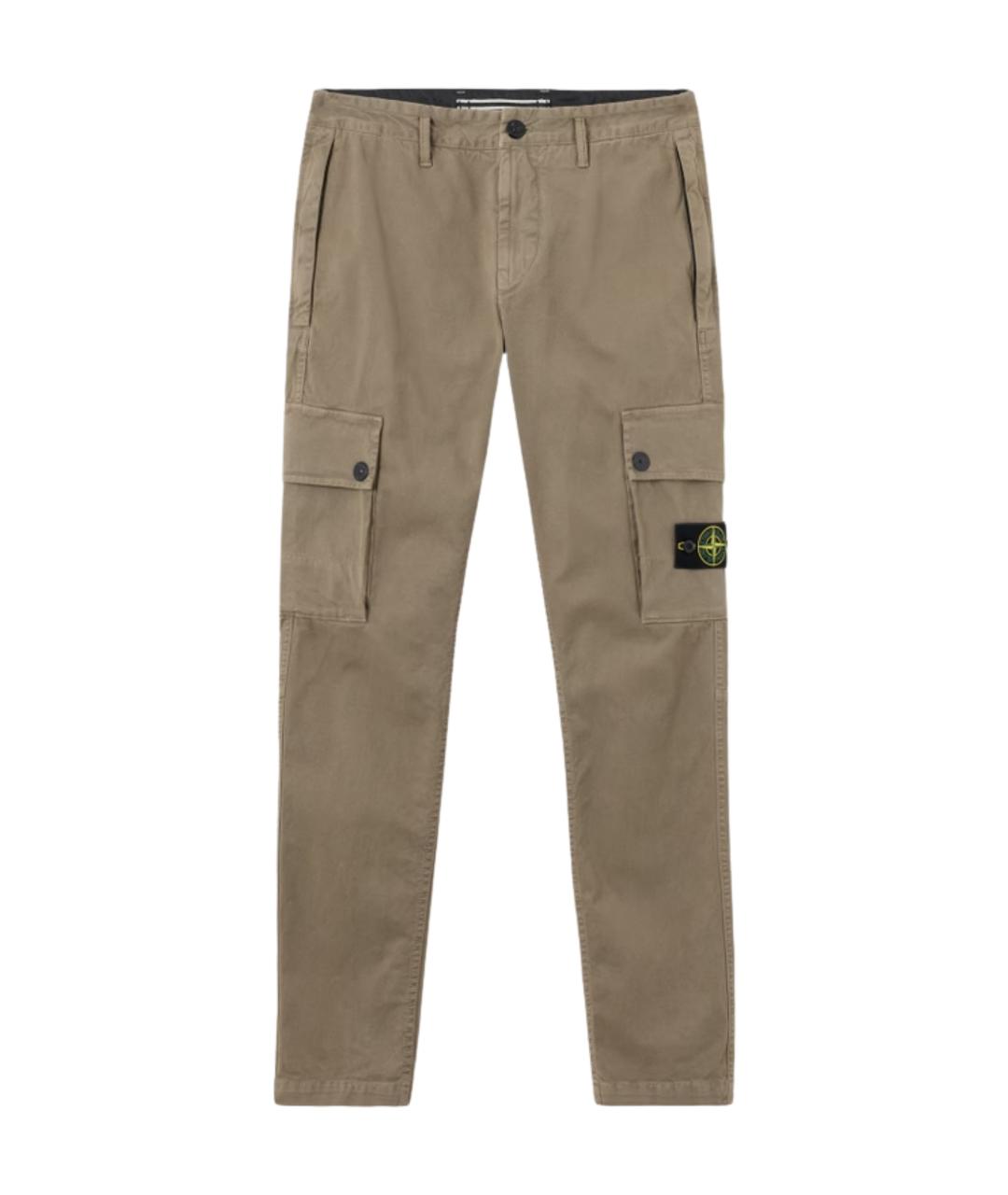 STONE ISLAND Хаки хлопковые повседневные брюки, фото 1
