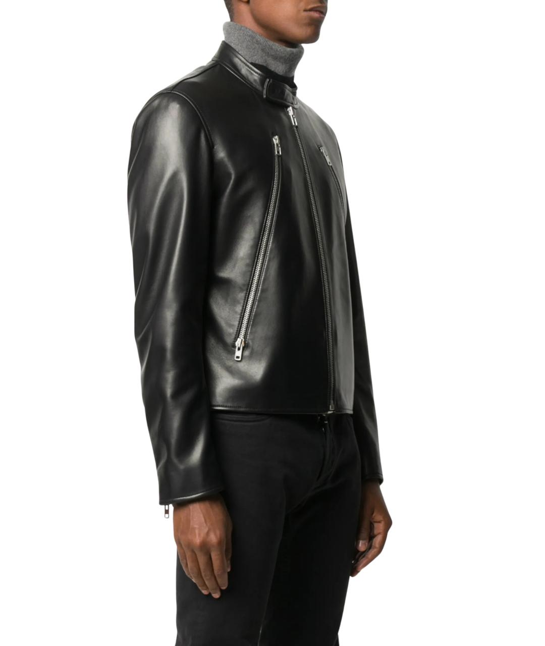 MAISON MARGIELA Черная кожаная куртка, фото 2