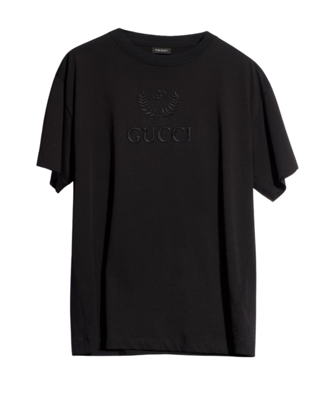 GUCCI Черная хлопковая футболка, фото 3