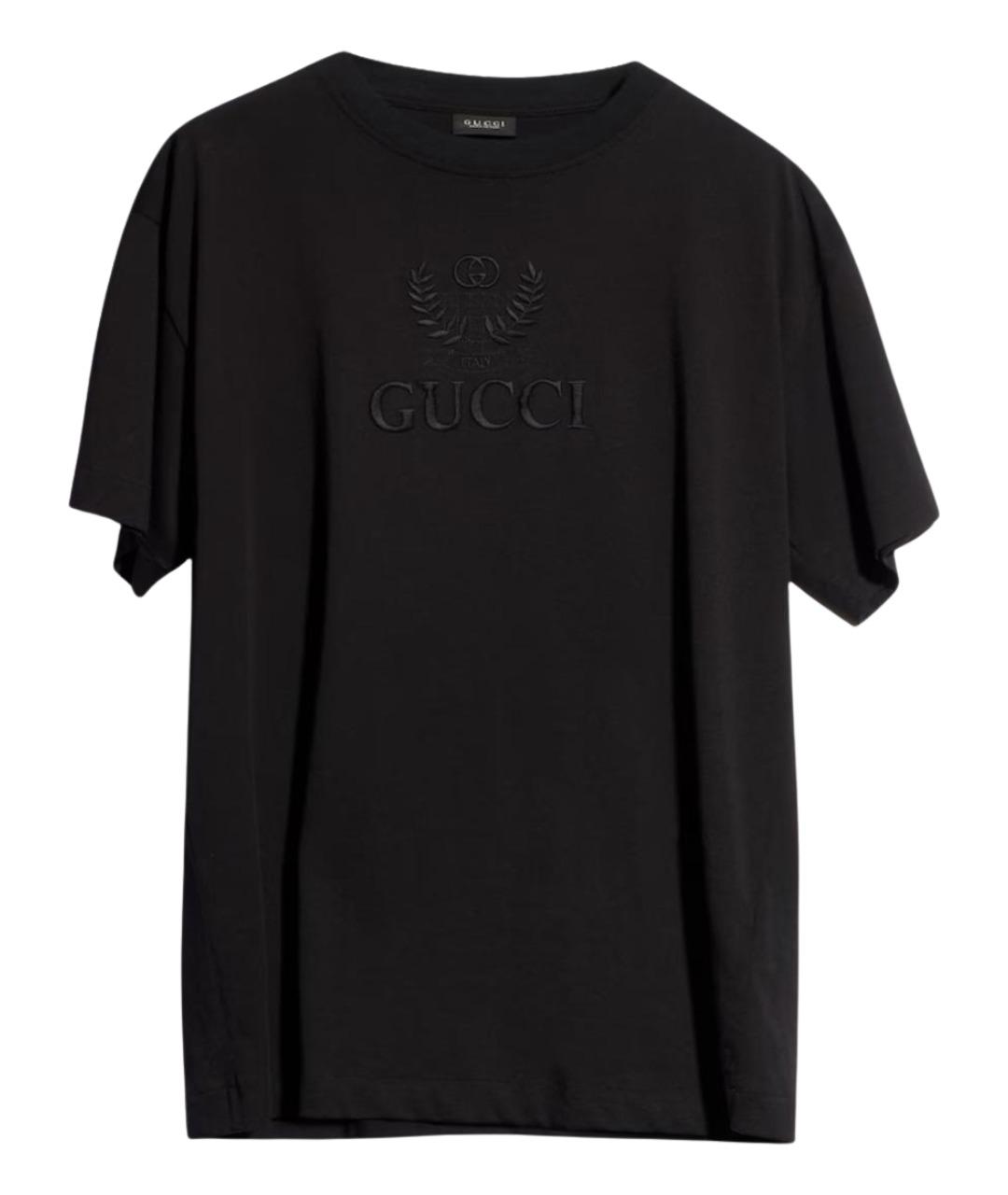 GUCCI Черная хлопковая футболка, фото 1