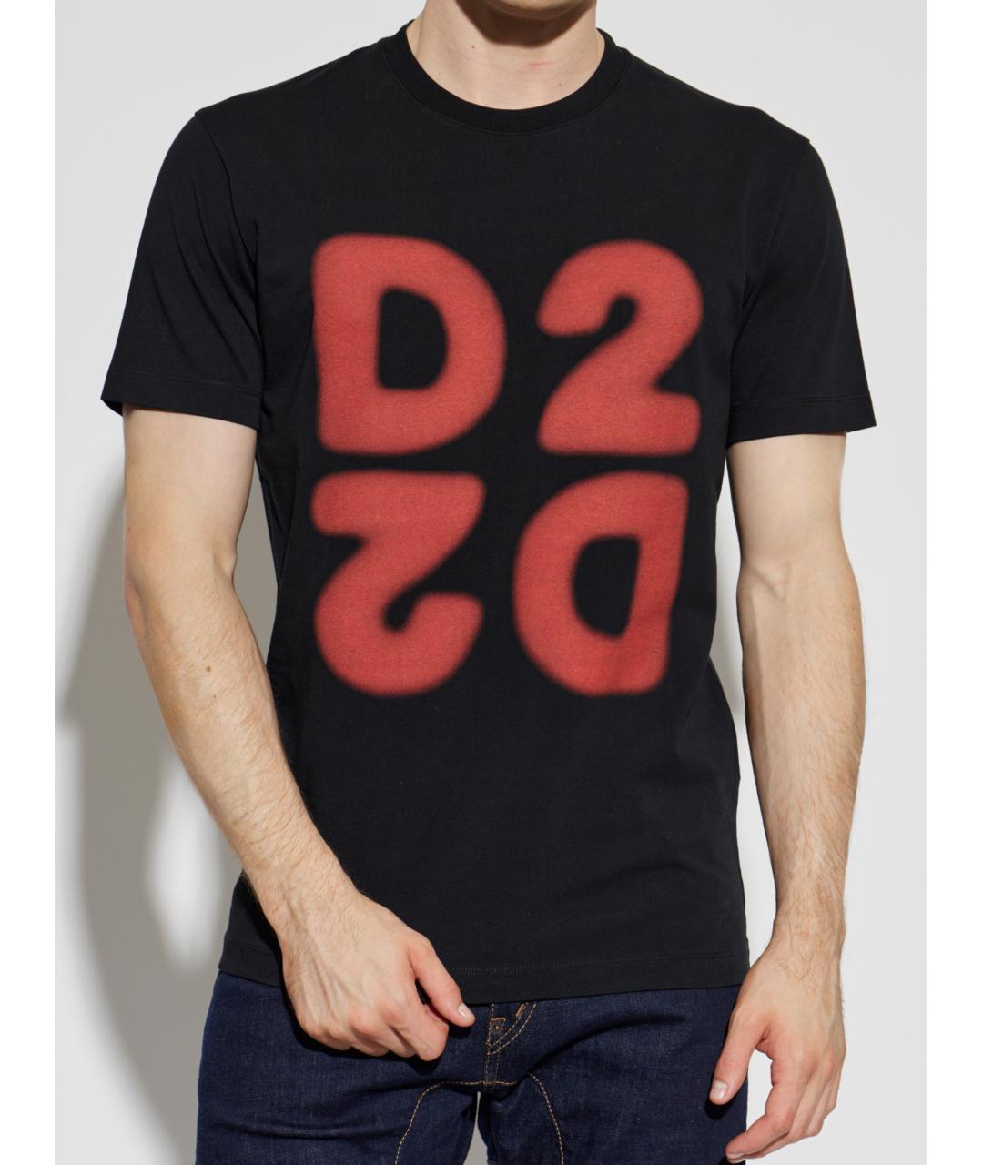 DSQUARED2 Черная хлопковая футболка, фото 2