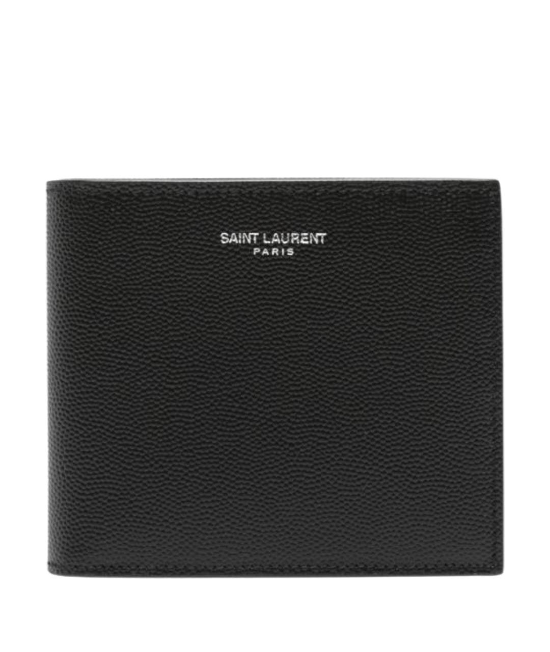 SAINT LAURENT Черный кожаный кошелек, фото 1
