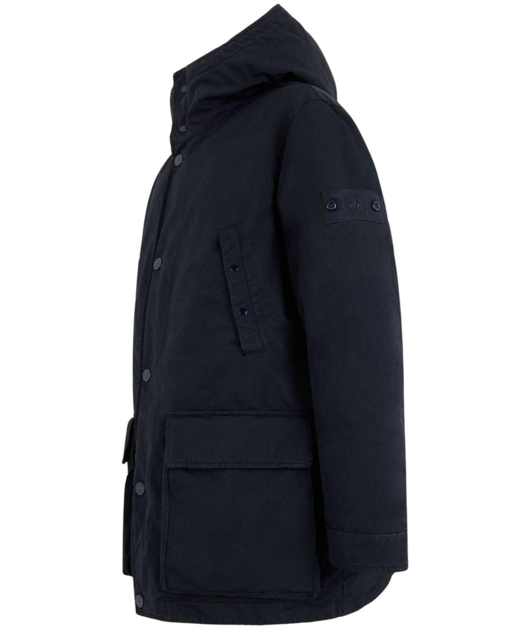 STONE ISLAND Темно-синяя полиэстеровая парка, фото 3