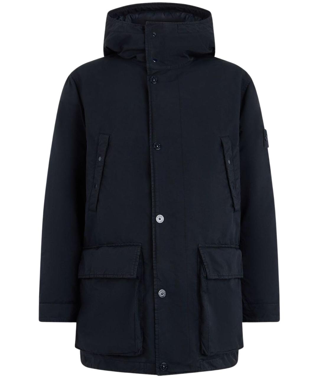 STONE ISLAND Темно-синяя полиэстеровая парка, фото 1