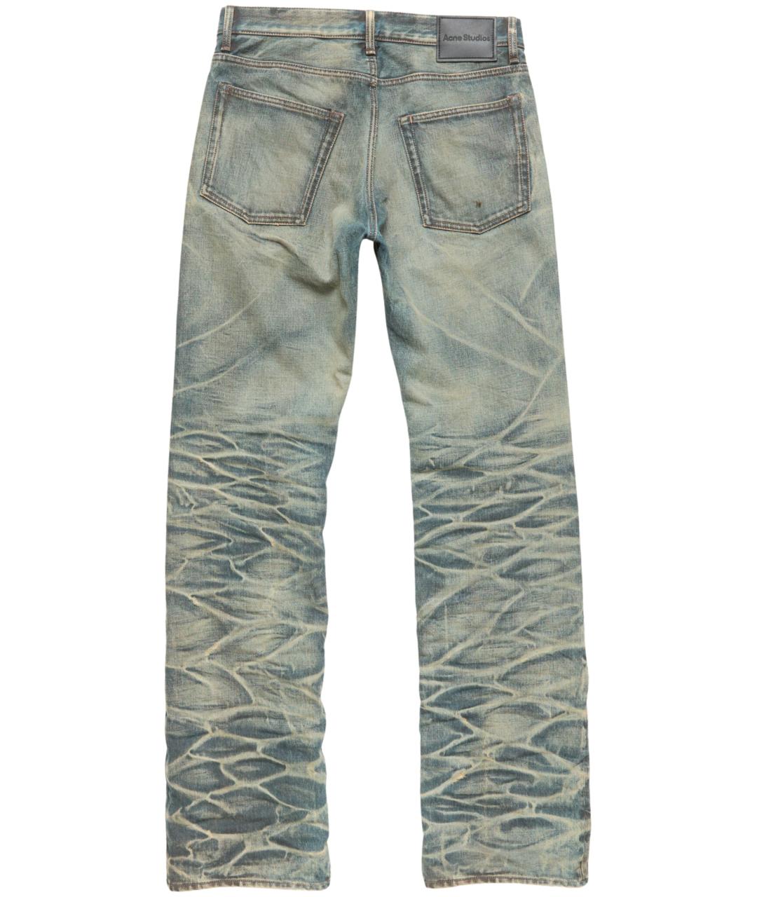 ACNE STUDIOS Голубые хлопковые прямые джинсы, фото 2