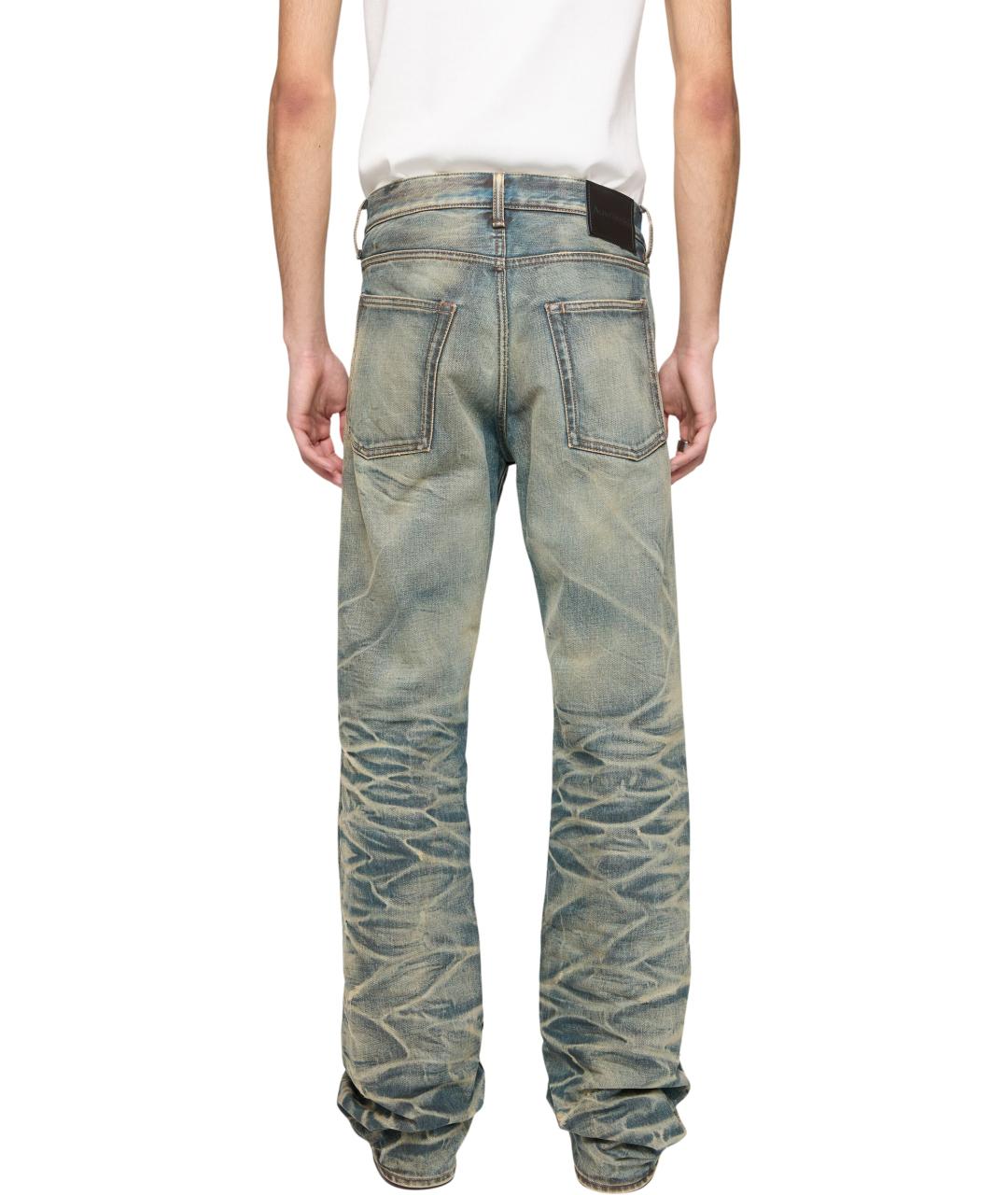 ACNE STUDIOS Голубые хлопковые прямые джинсы, фото 4