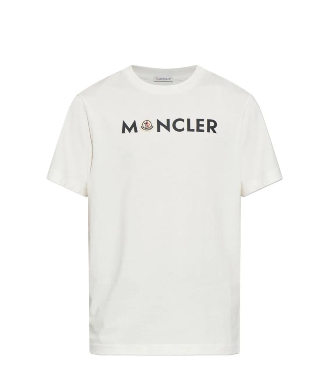 MONCLER Белая хлопковая футболка, фото 1