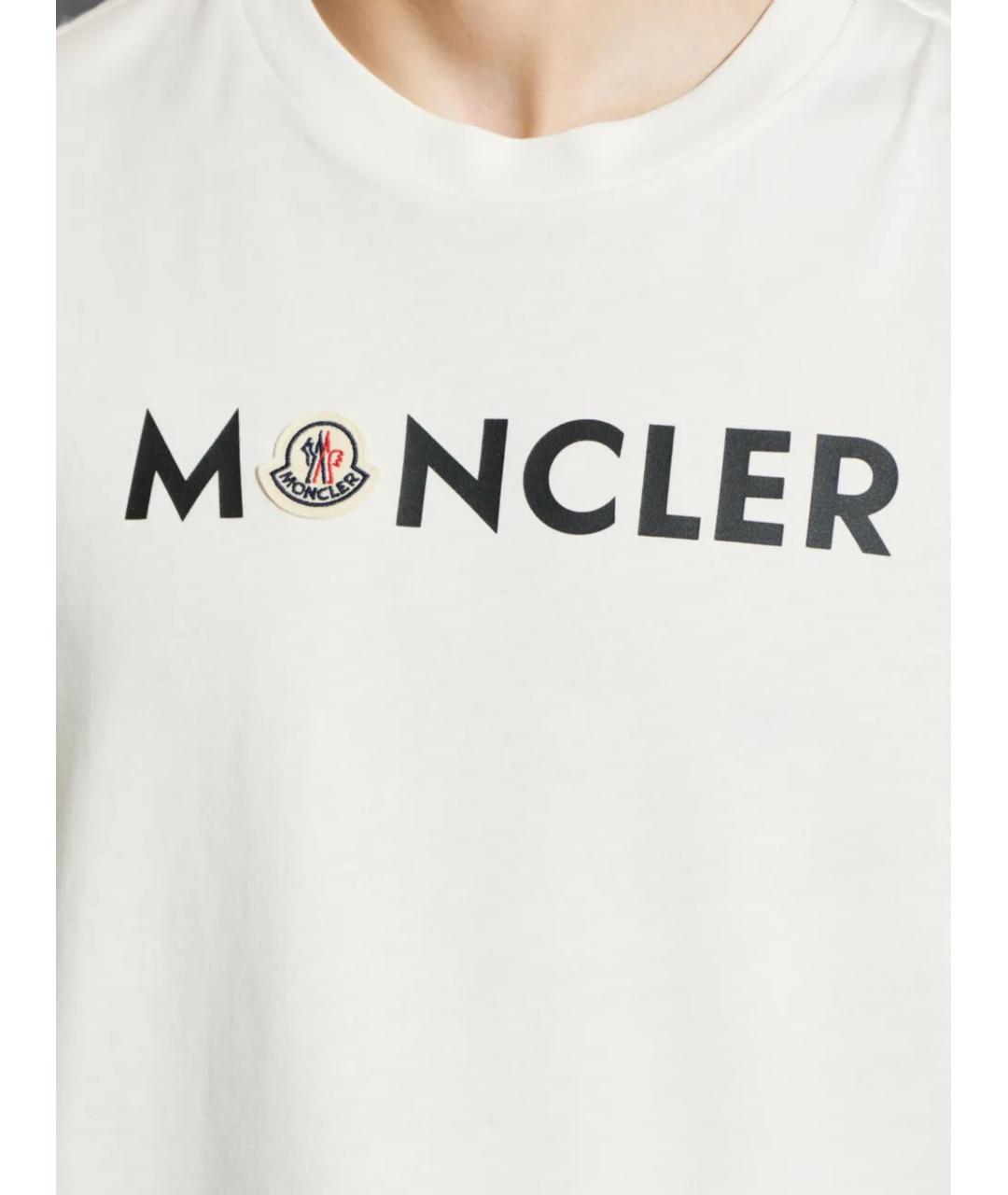 MONCLER Белая хлопковая футболка, фото 4