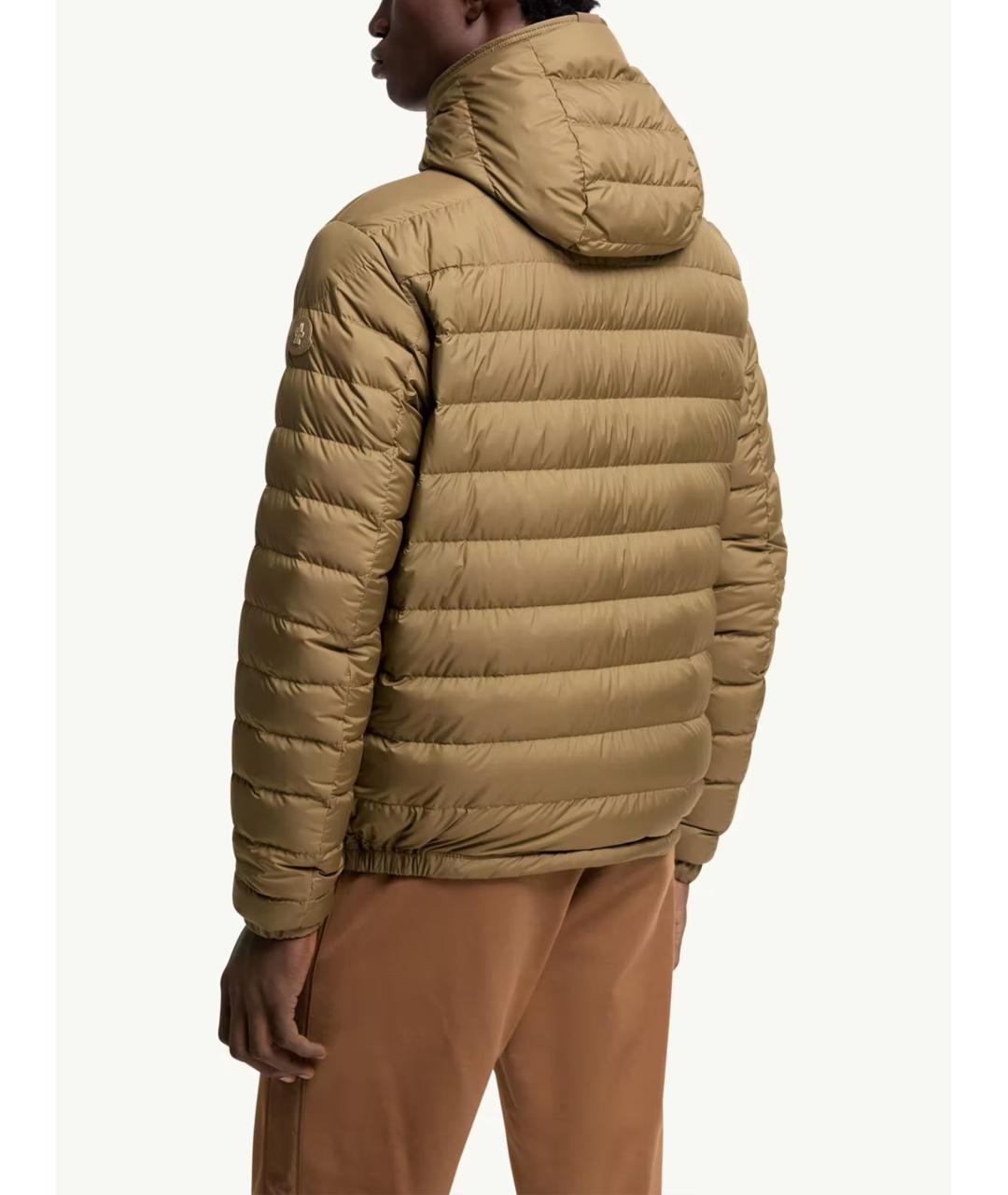 MONCLER Зеленый полиэстеровый пуховик, фото 3