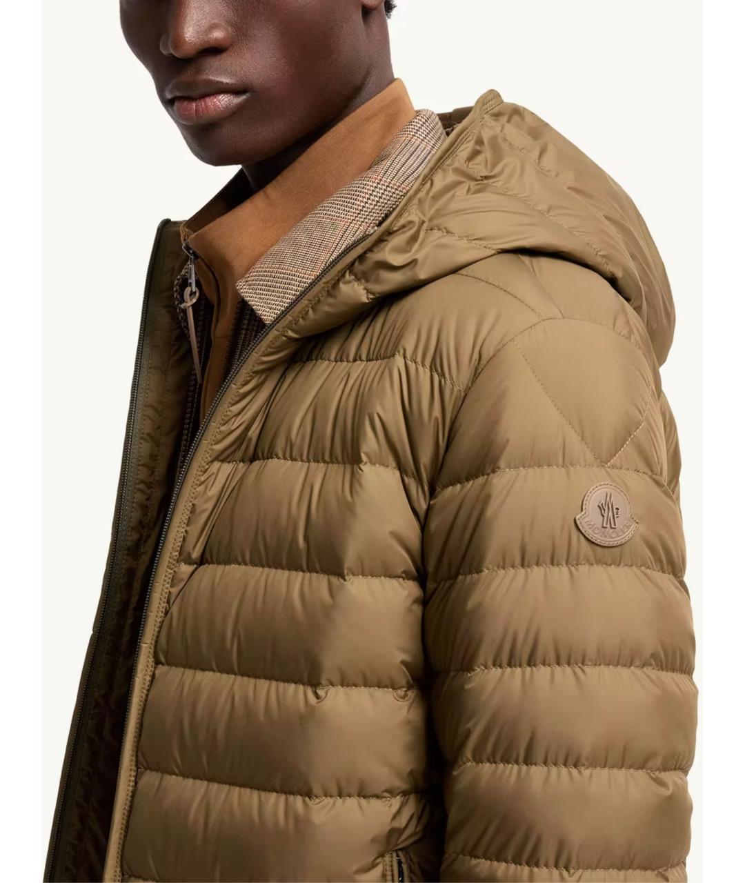 MONCLER Зеленый полиэстеровый пуховик, фото 4