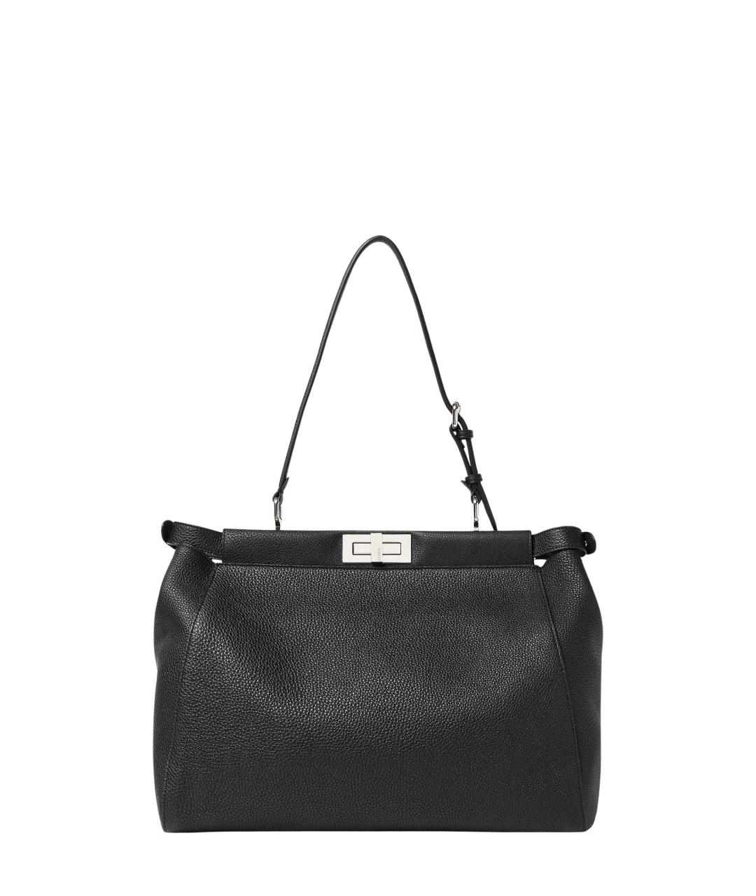FENDI Черная кожаная сумка тоут, фото 3