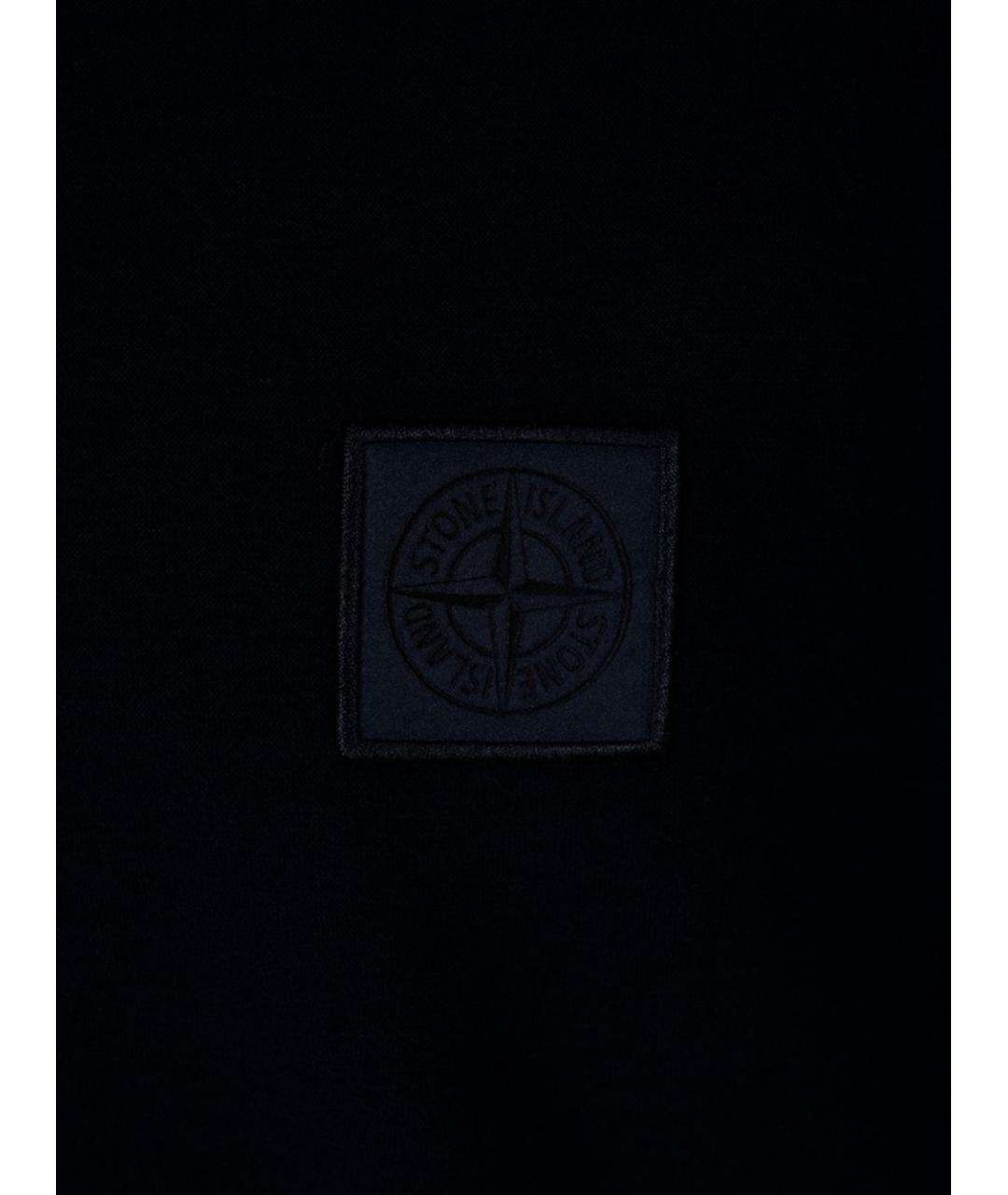 STONE ISLAND Темно-синяя хлопковая футболка, фото 3