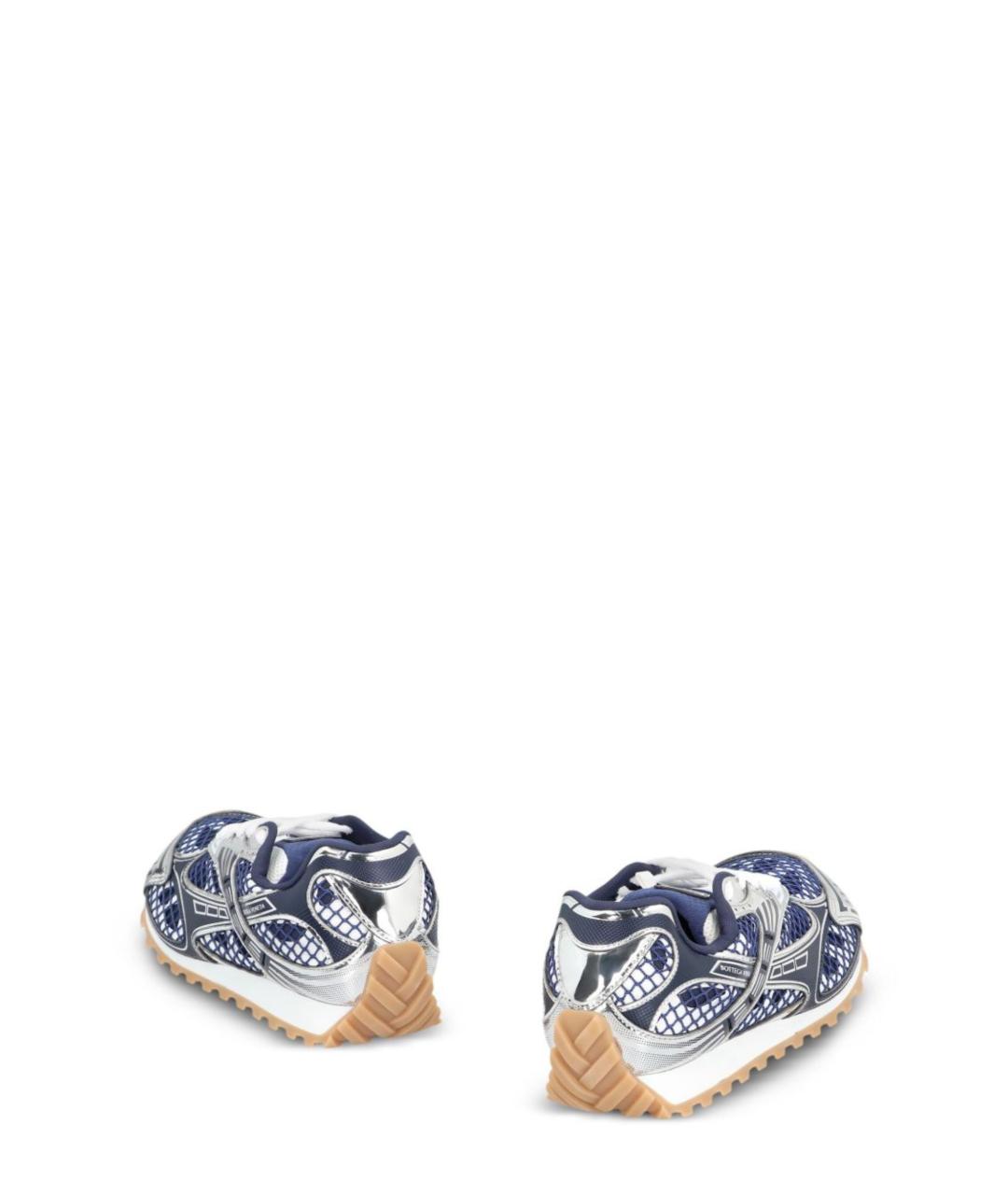 BOTTEGA VENETA Синие текстильные низкие кроссовки / кеды, фото 3