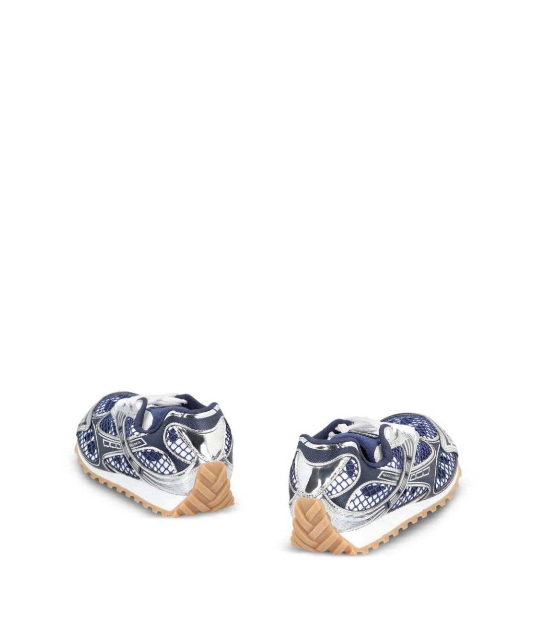 BOTTEGA VENETA Синие текстильные низкие кроссовки / кеды, фото 6