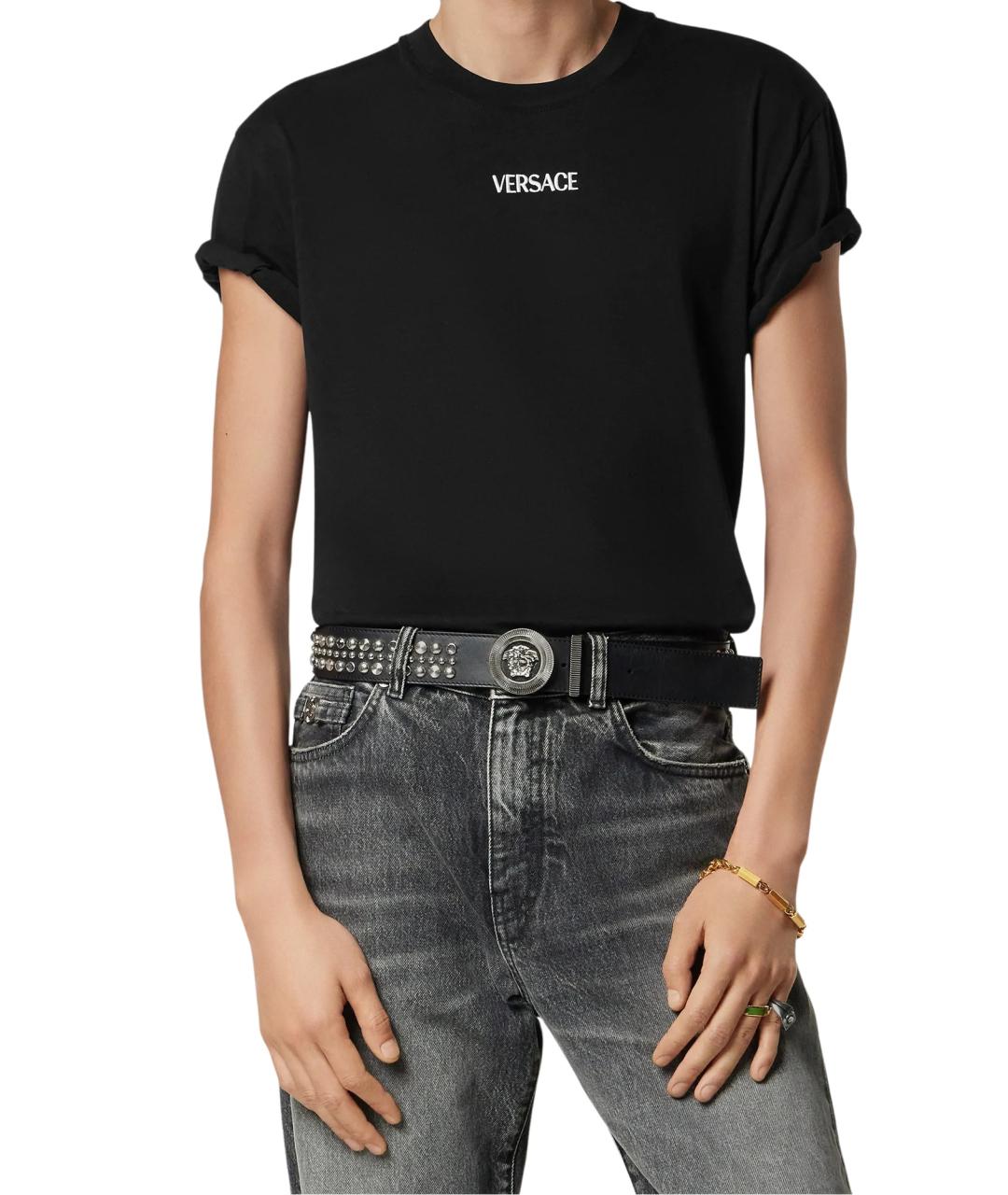 VERSACE Черная хлопковая футболка, фото 2