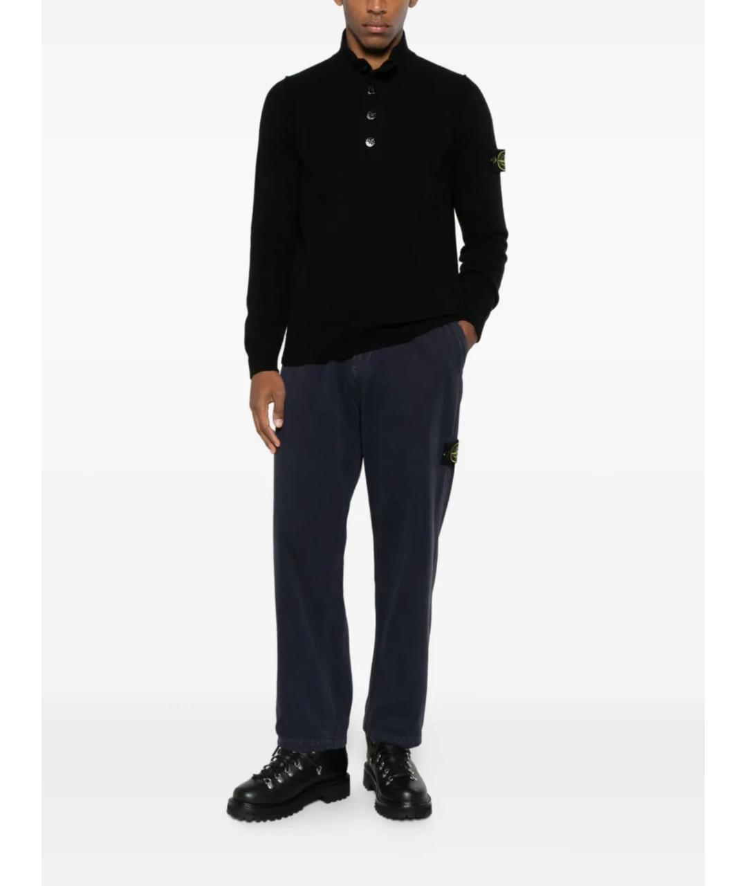 STONE ISLAND Черный шерстяной джемпер / свитер, фото 2