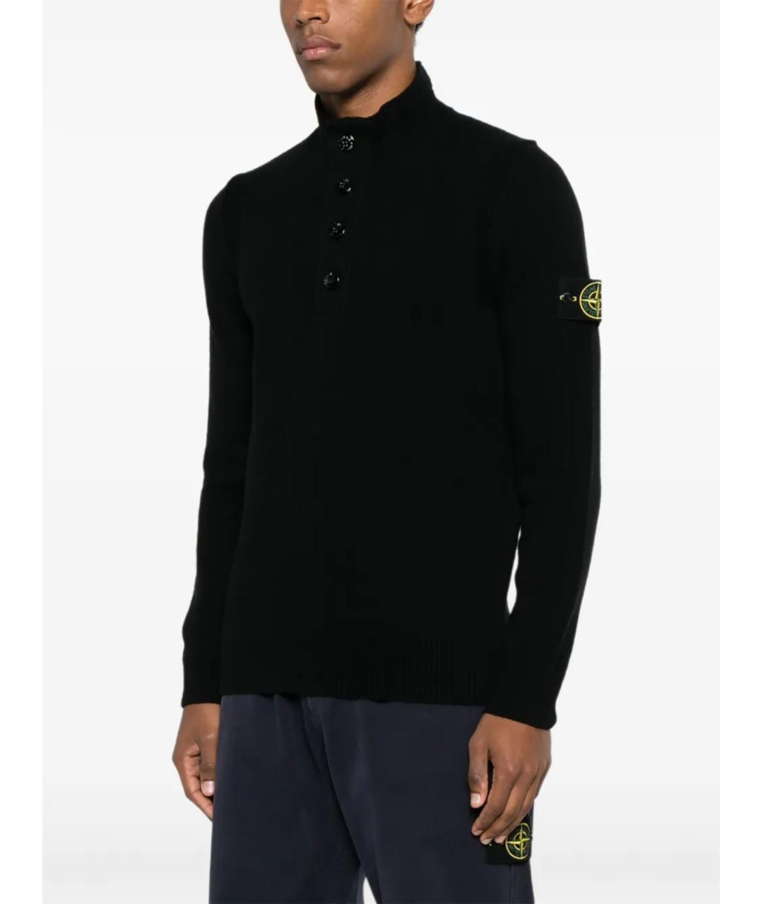 STONE ISLAND Черный шерстяной джемпер / свитер, фото 3
