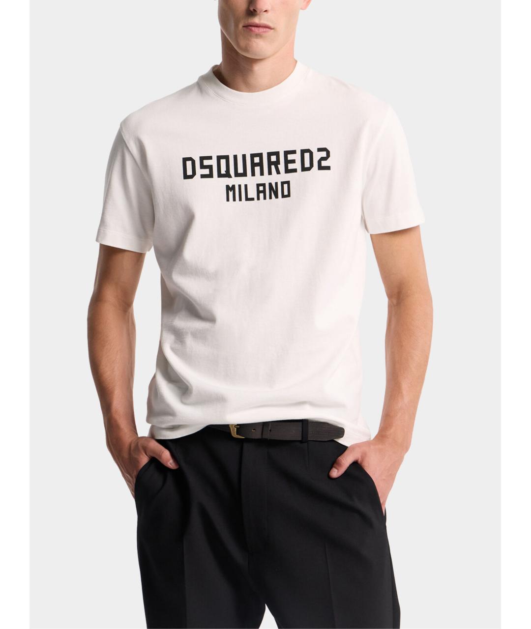 DSQUARED2 Белая хлопковая футболка, фото 3