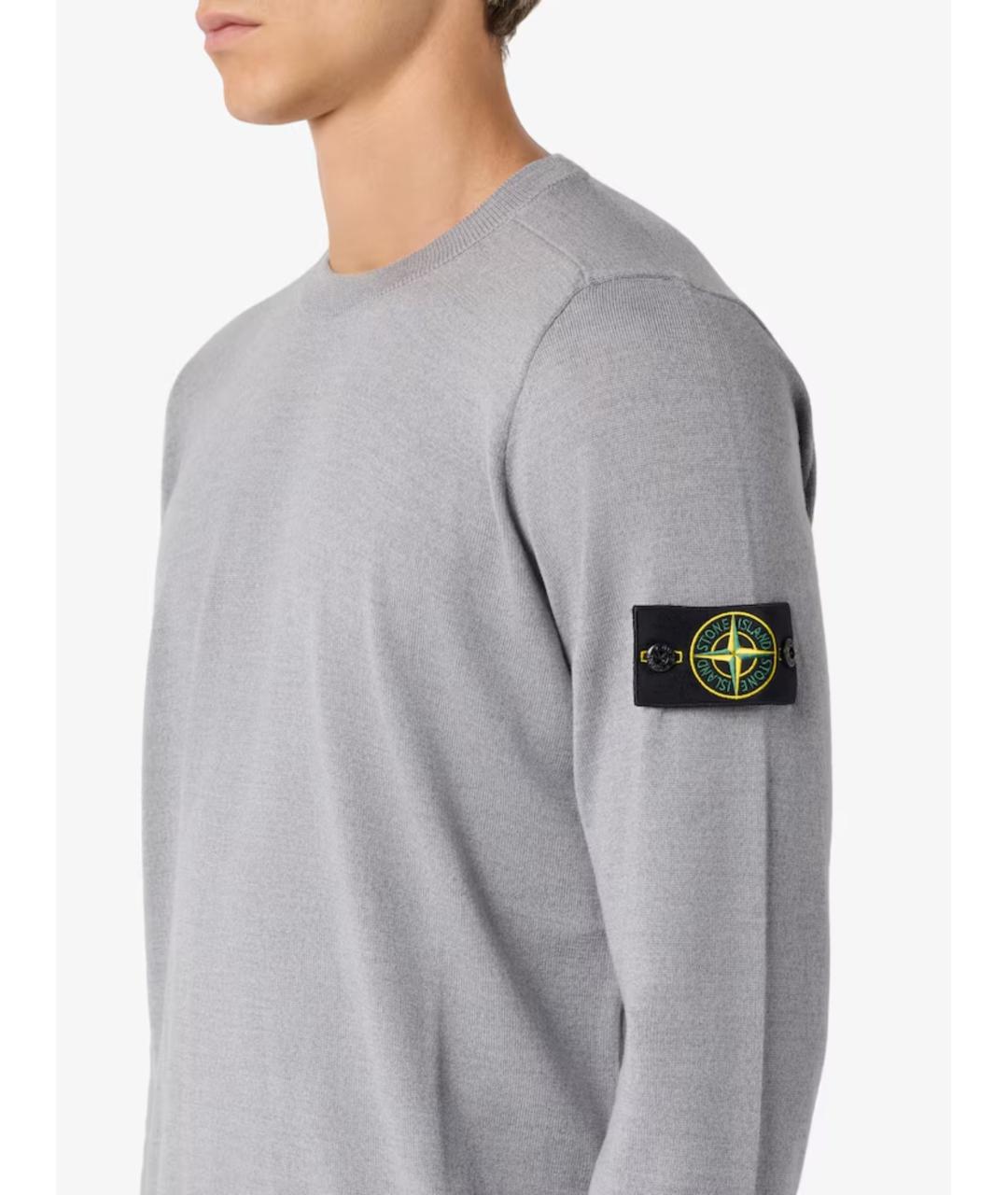 STONE ISLAND Серый шерстяной джемпер / свитер, фото 4