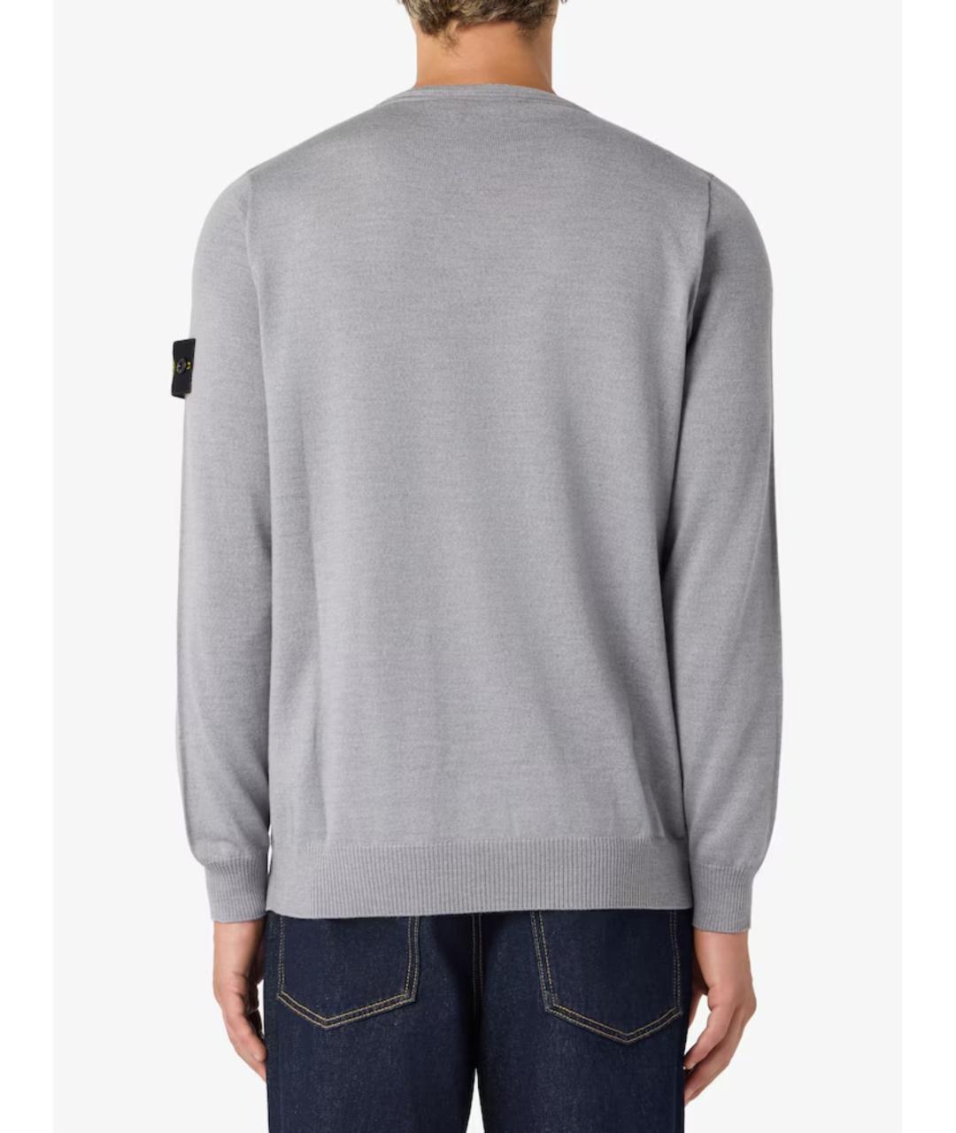 STONE ISLAND Серый шерстяной джемпер / свитер, фото 3
