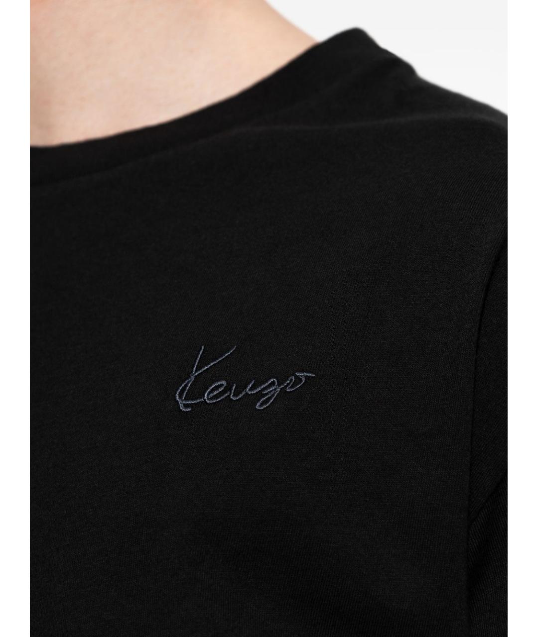 KENZO Черная хлопковая футболка, фото 2