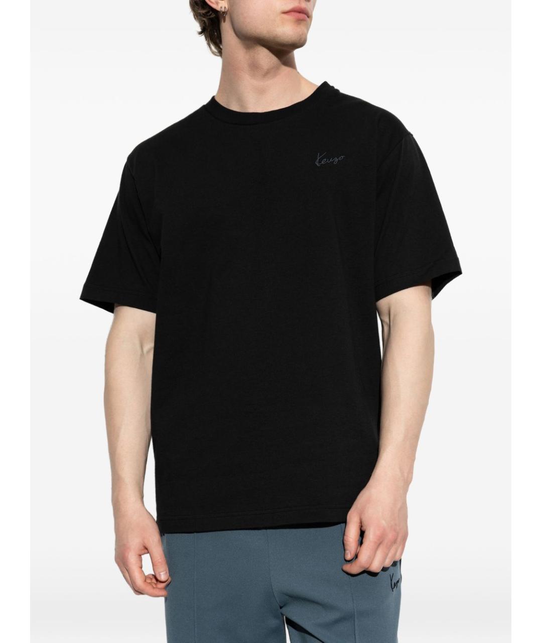 KENZO Черная хлопковая футболка, фото 4