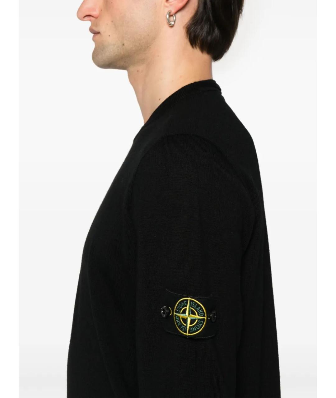 STONE ISLAND Черный шерстяной джемпер / свитер, фото 5