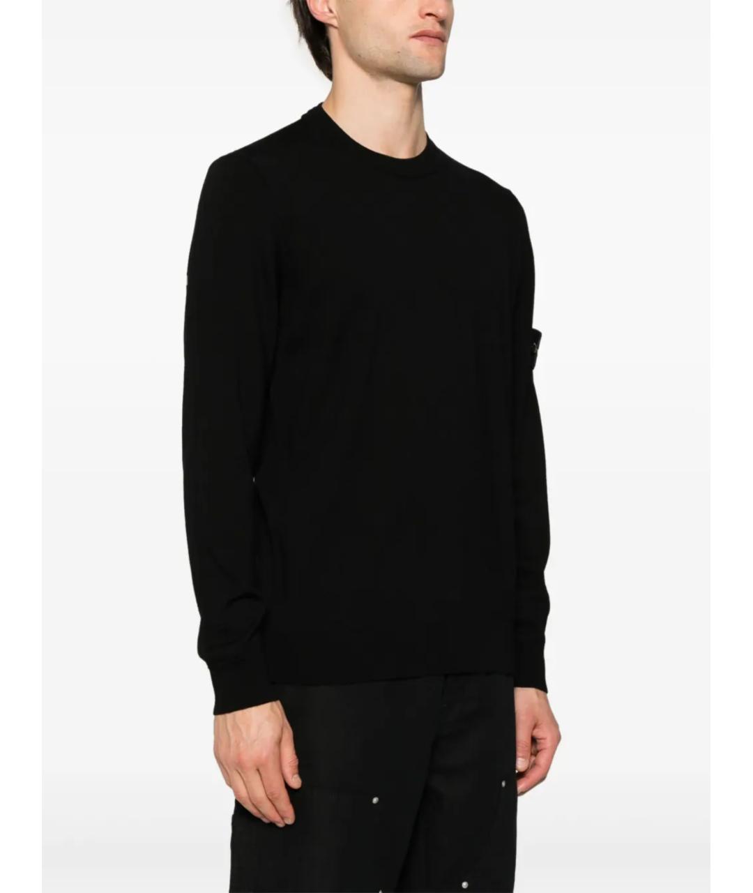 STONE ISLAND Черный шерстяной джемпер / свитер, фото 3