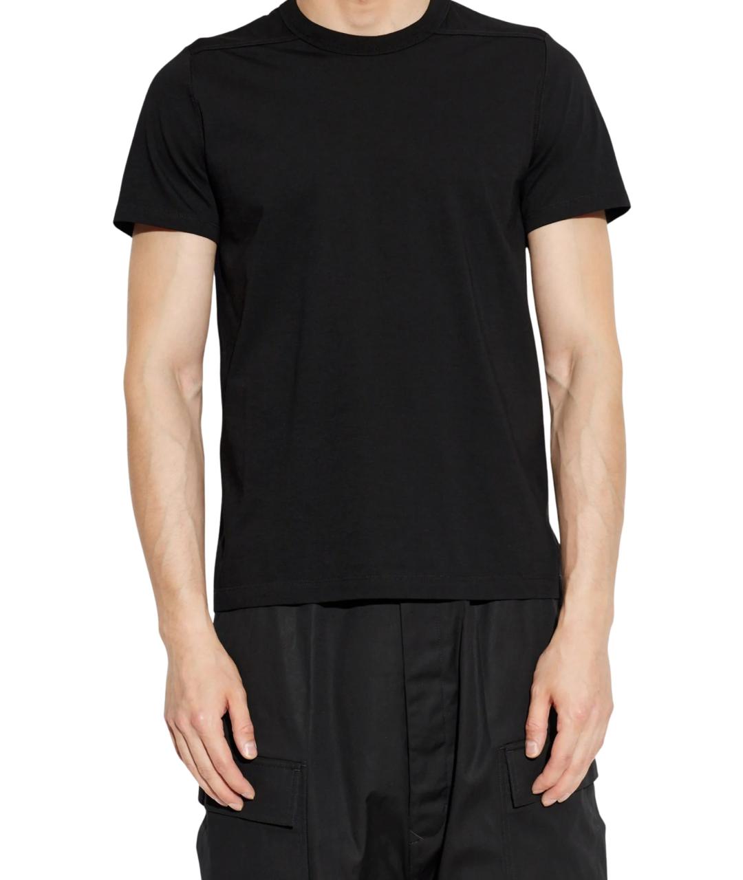 RICK OWENS Черная хлопковая футболка, фото 2