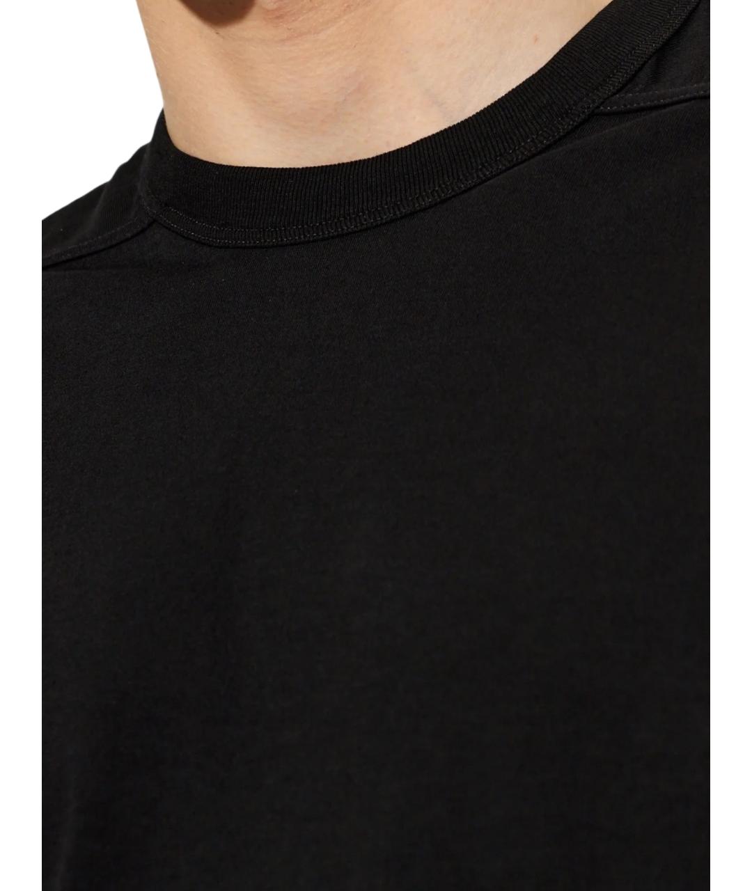 RICK OWENS Черная хлопковая футболка, фото 4