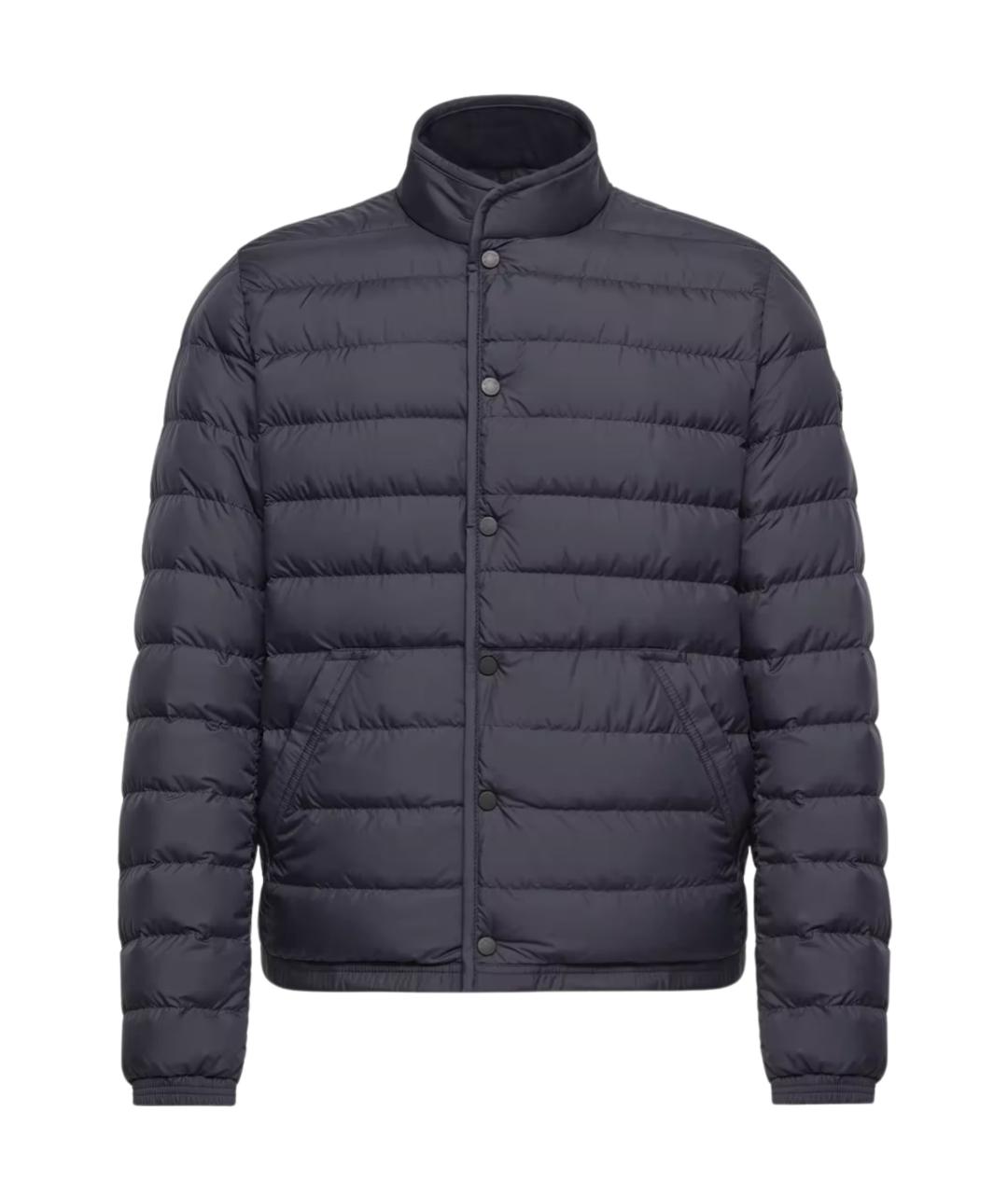 MONCLER Темно-синий полиэстеровый пуховик, фото 1