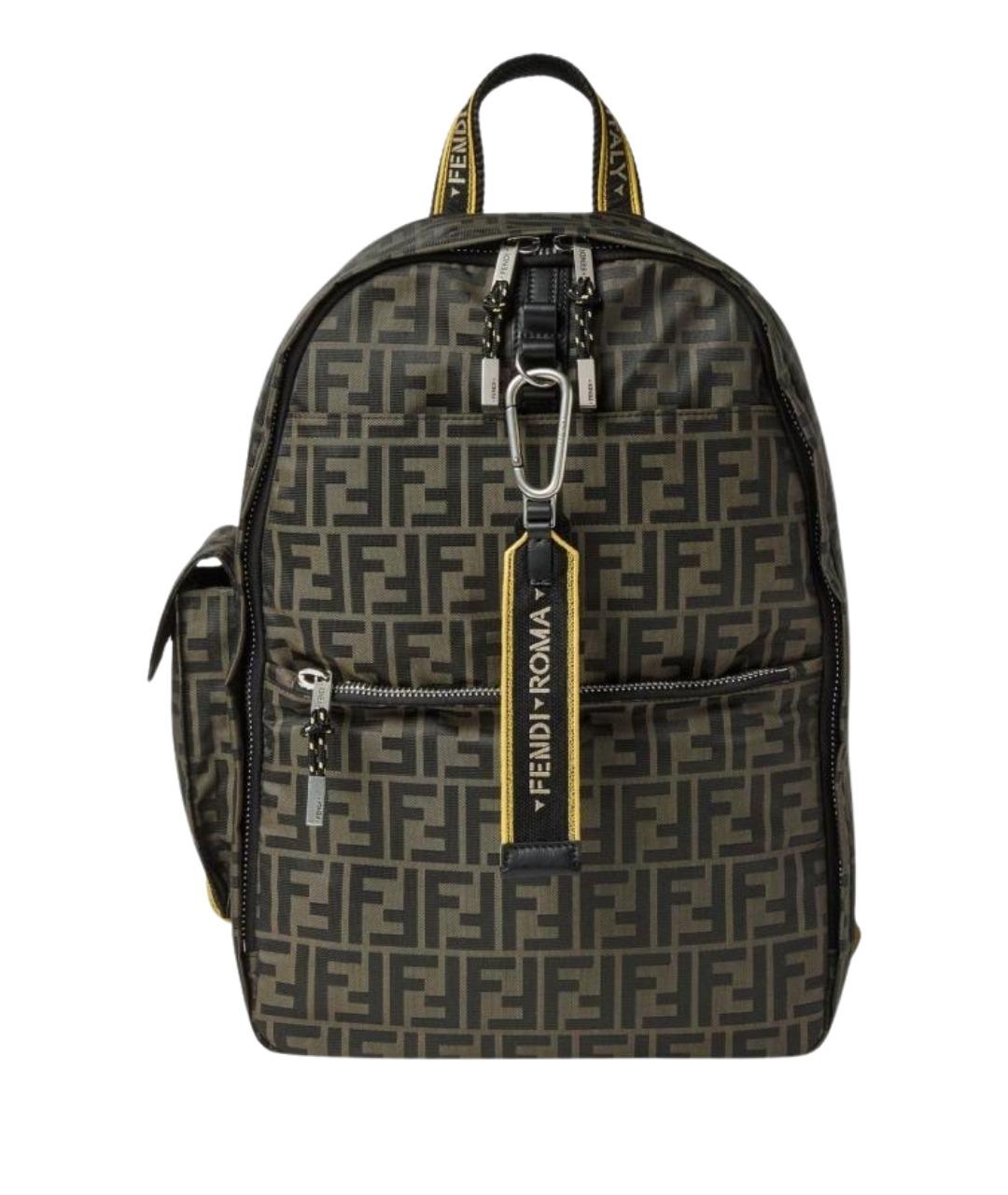 FENDI Коричневый синтетический рюкзак, фото 1