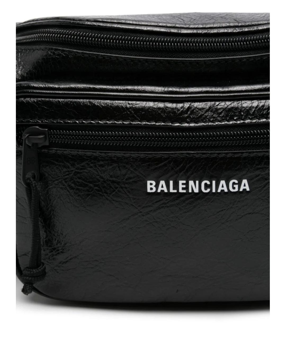 BALENCIAGA Черная кожаная сумка на плечо, фото 4