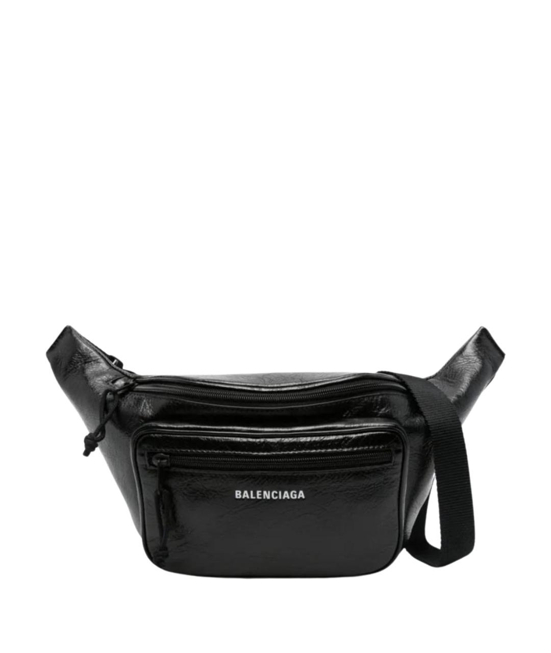 BALENCIAGA Черная кожаная сумка на плечо, фото 1