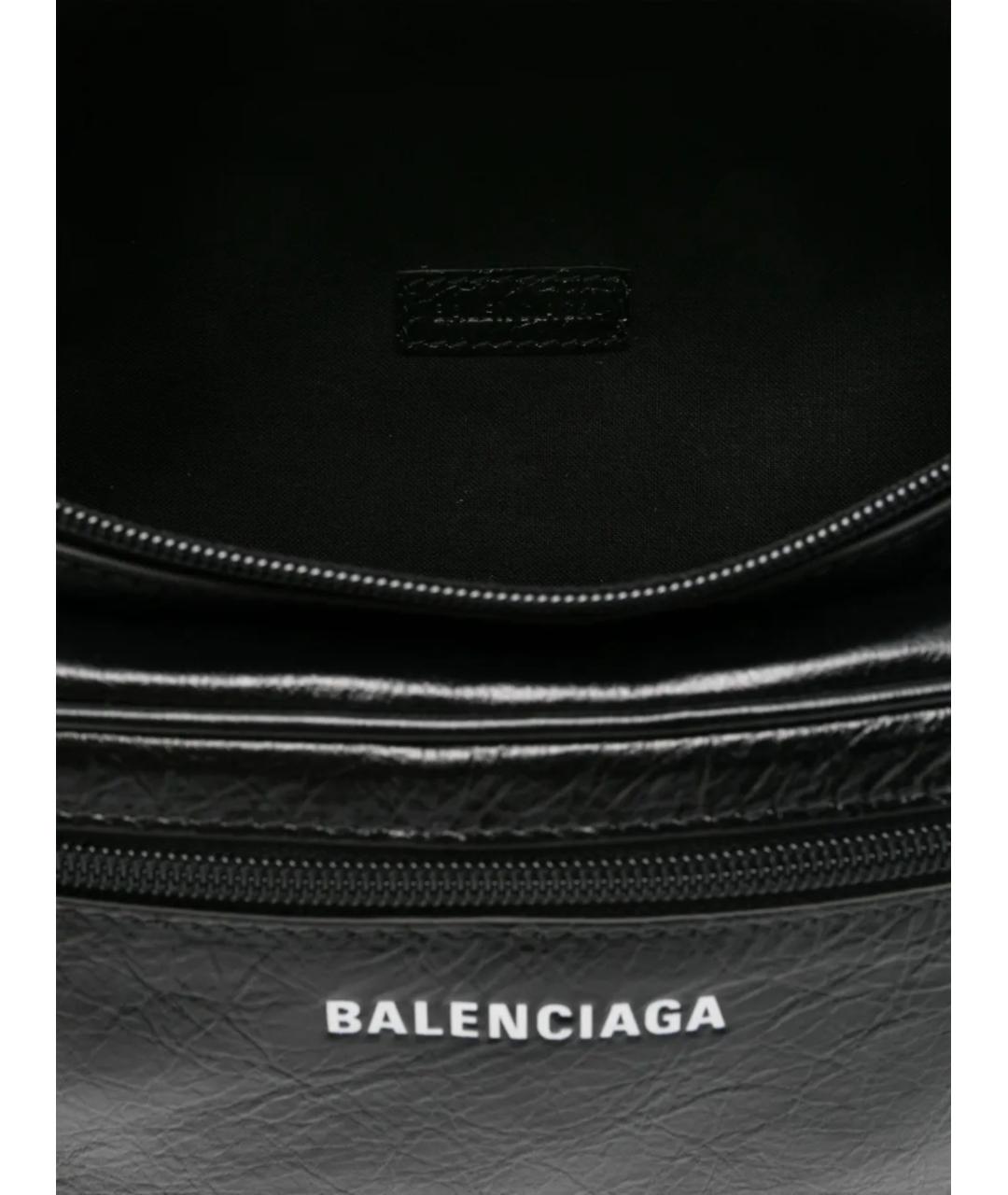BALENCIAGA Черная кожаная сумка на плечо, фото 5