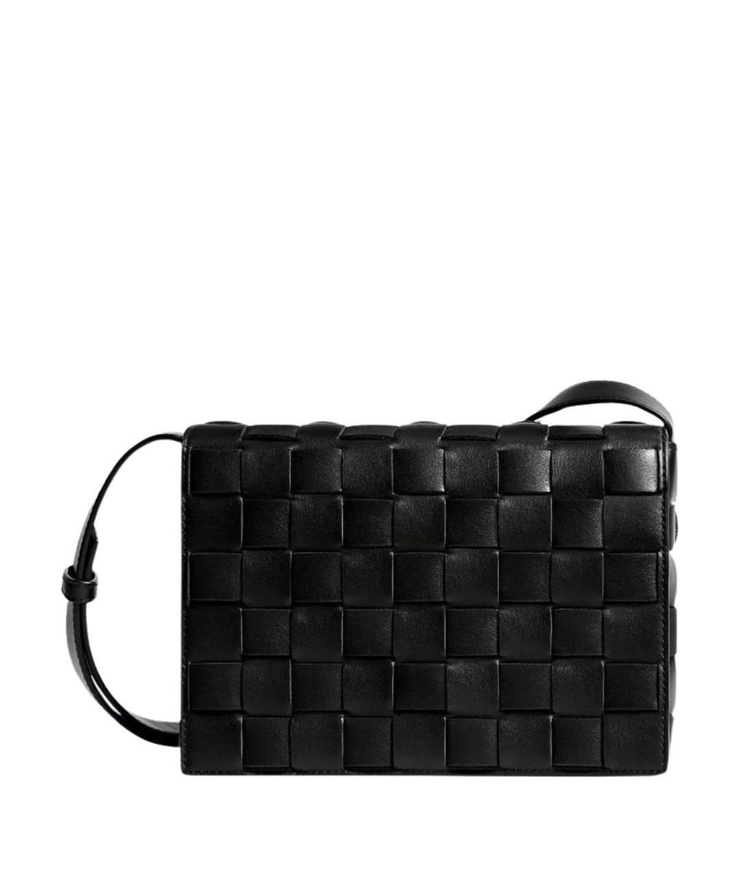 BOTTEGA VENETA Черная кожаная сумка на плечо, фото 1