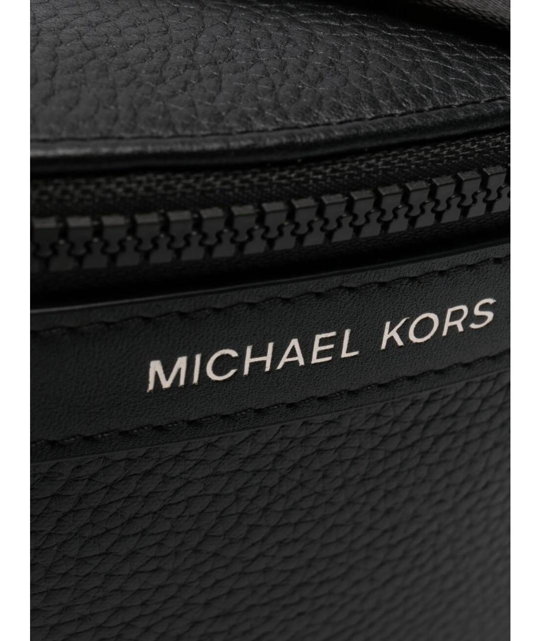 MICHAEL KORS Черная кожаная поясная сумка, фото 3