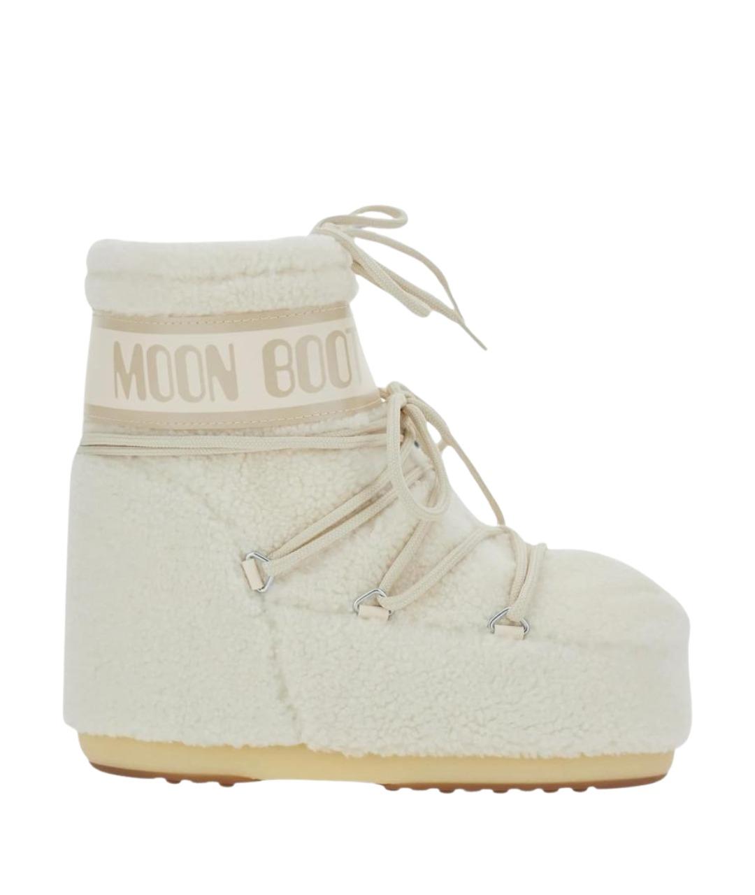MOON BOOT Бежевые текстильные ботинки, фото 1