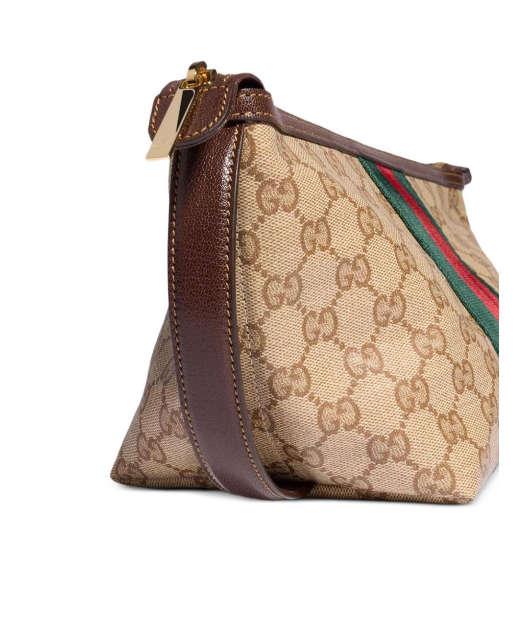 GUCCI Бежевая сумка на плечо из канвы, фото 7