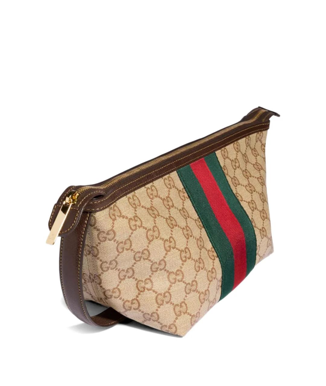 GUCCI Бежевая сумка на плечо из канвы, фото 2