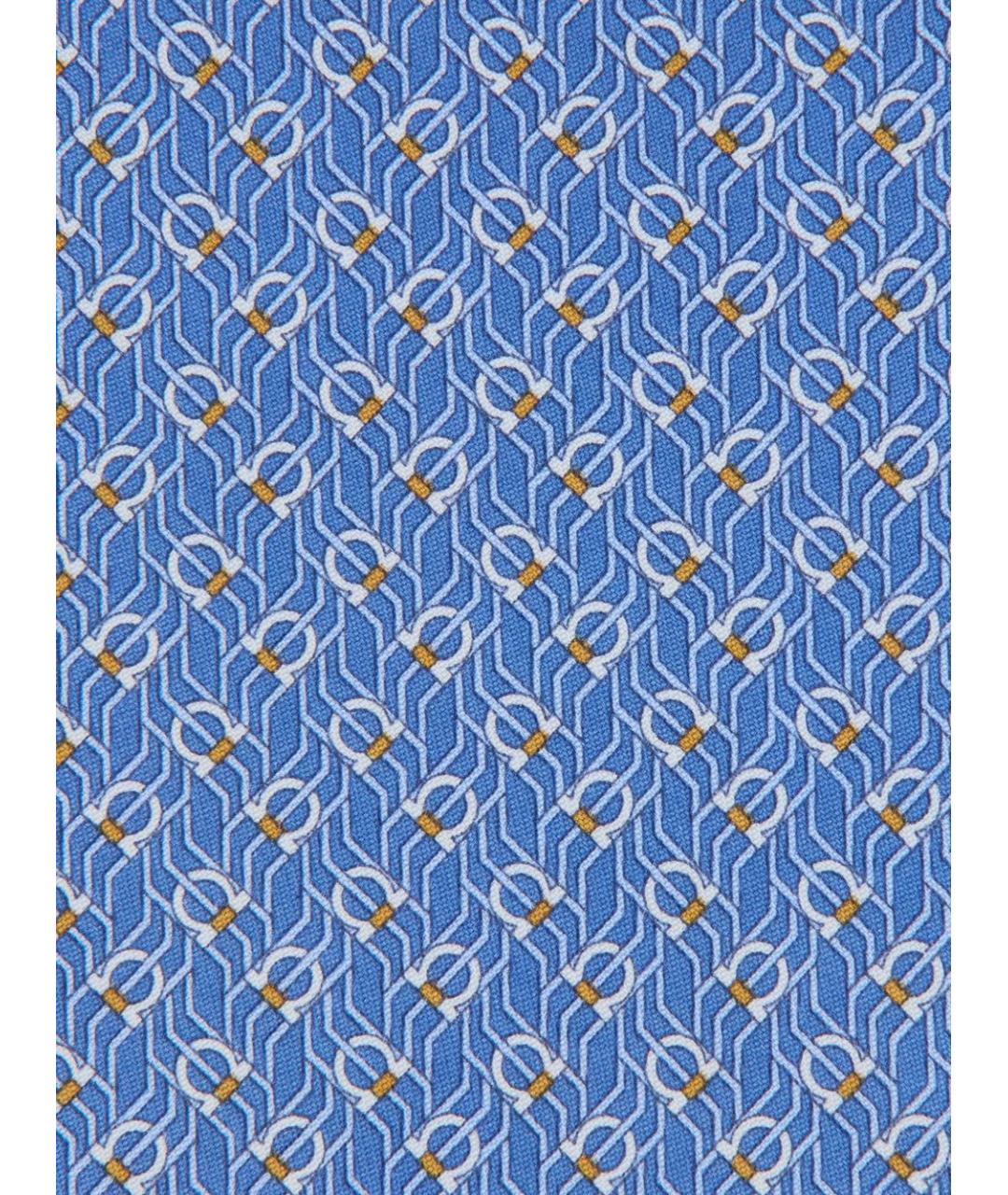 FERRAGAMO Голубой шелковый галстук, фото 3