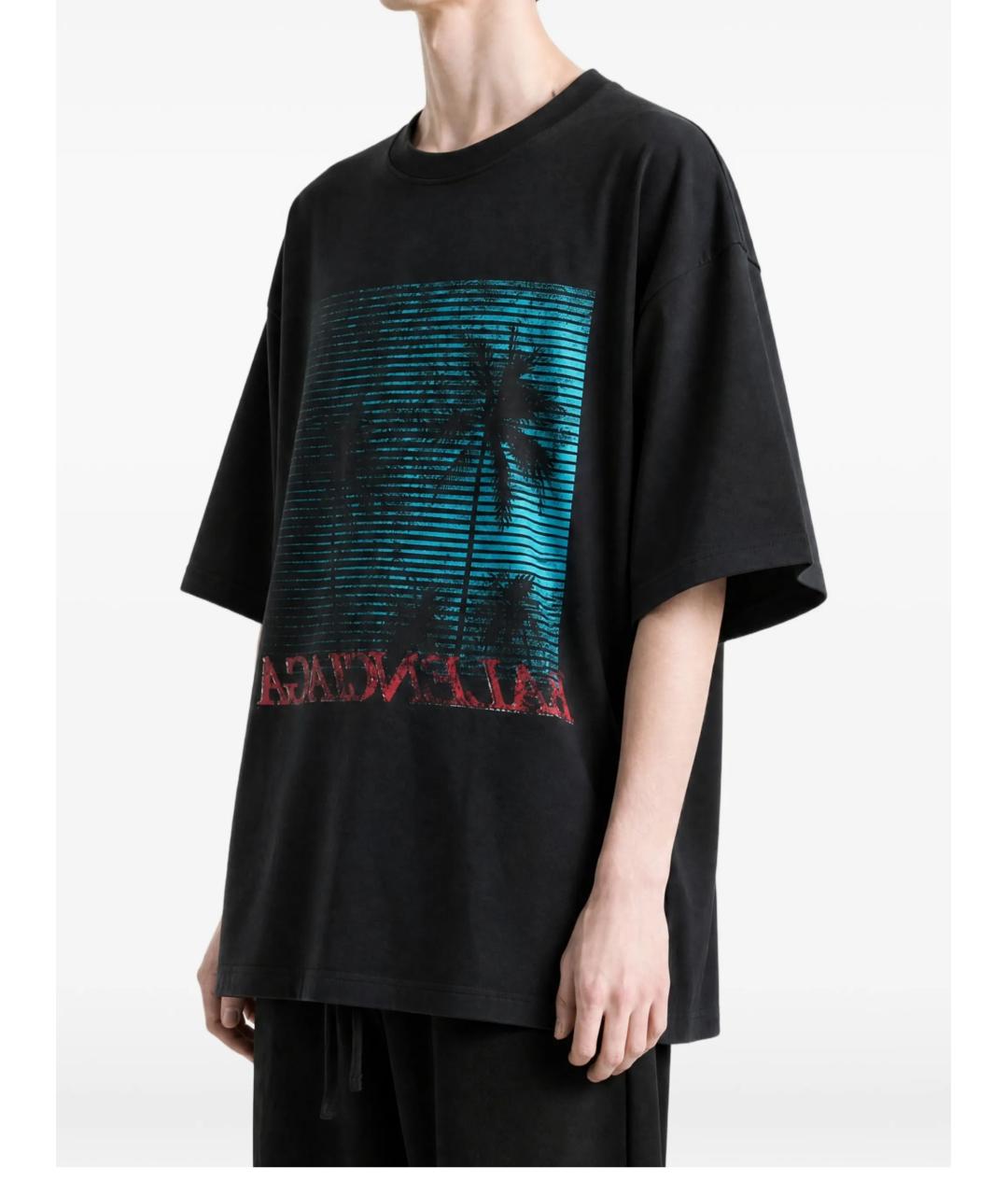 BALENCIAGA Черная хлопковая футболка, фото 3