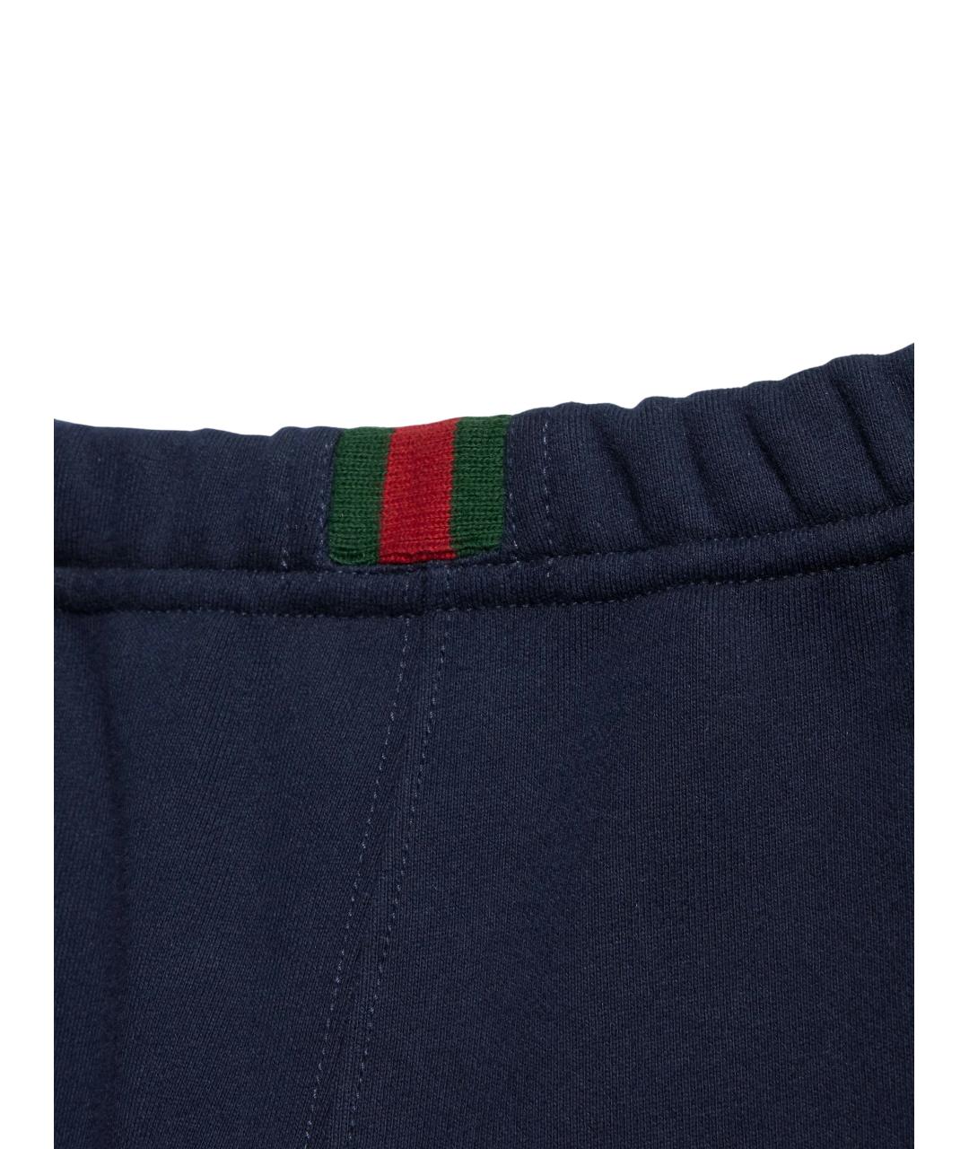 GUCCI Темно-синие хлопковые брюки и шорты, фото 3