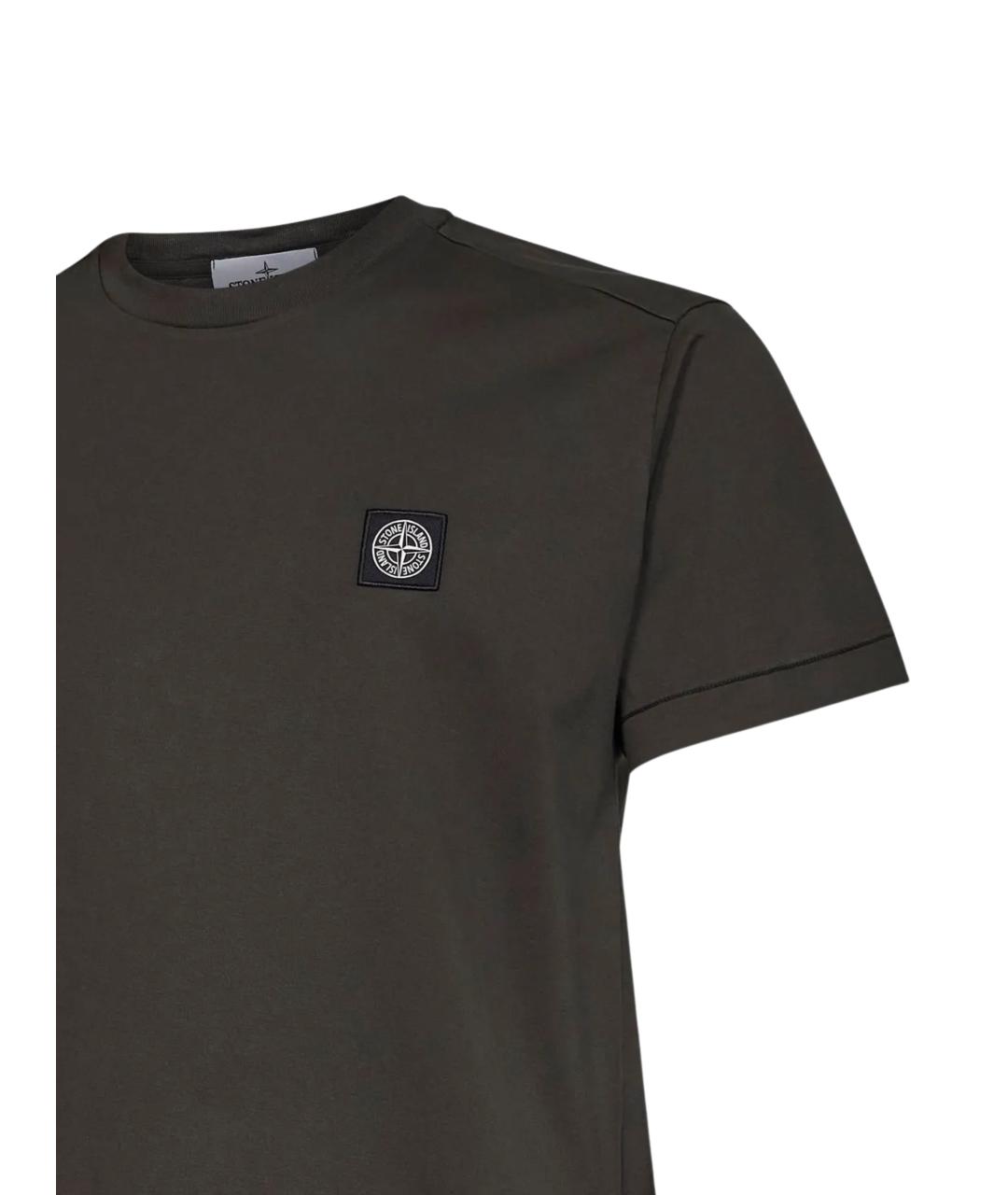 STONE ISLAND Серая хлопковая футболка, фото 3